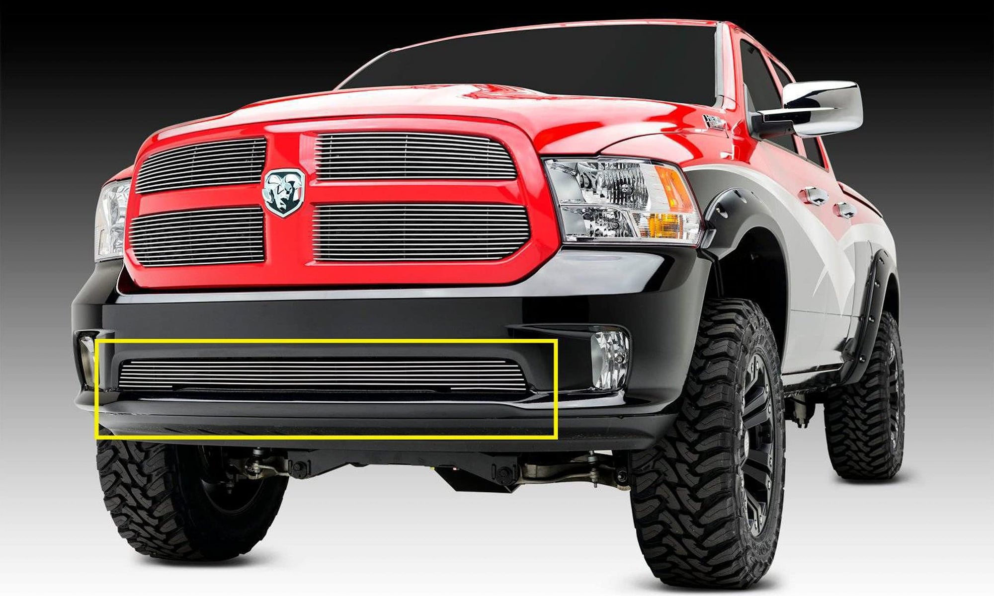 2013-2018 Ram 1500 T-Rex Grilles Billet Bumper Grille, Polished, 1 Pc, Overlay - PN #25458