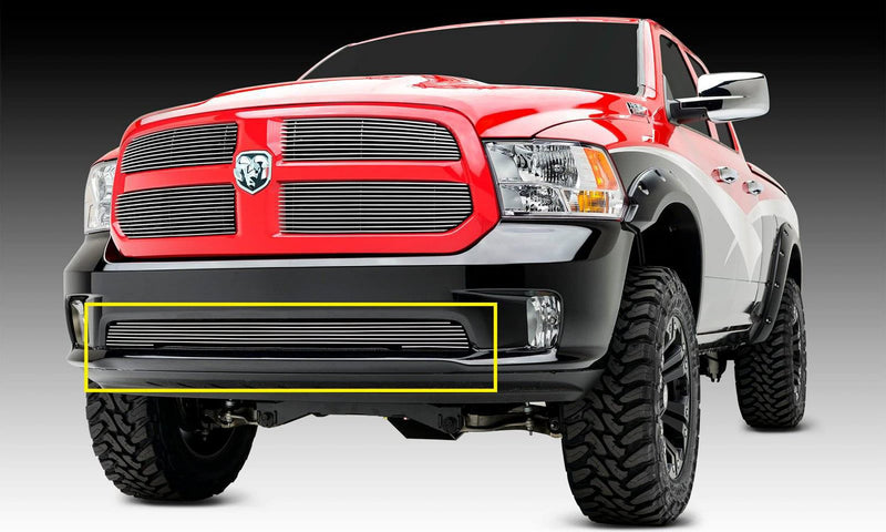 2013-2018 Ram 1500 T-Rex Grilles Billet Bumper Grille, Polished, 1 Pc, Overlay - PN #25458