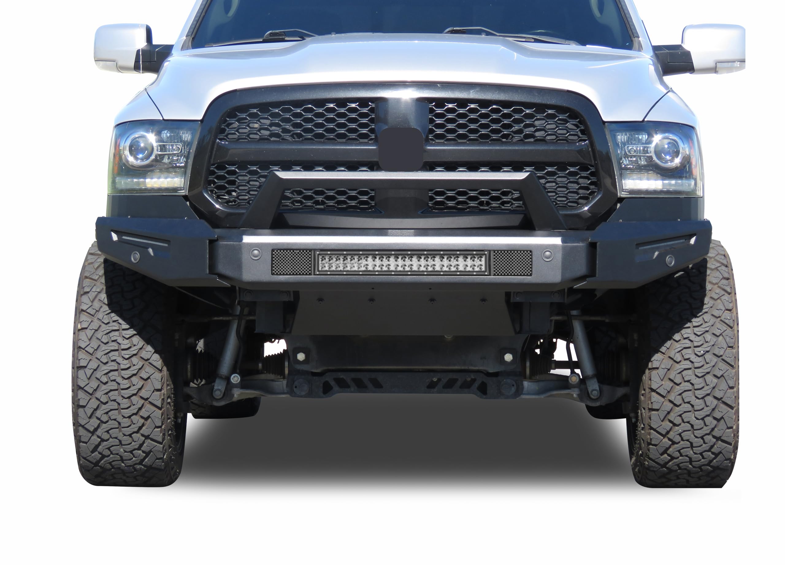 Modular Black Horse Armour II Heavy Duty Front Bumper Matte Black Compatible with 2013-2018 Ram 1500-AFB-RA14-K1