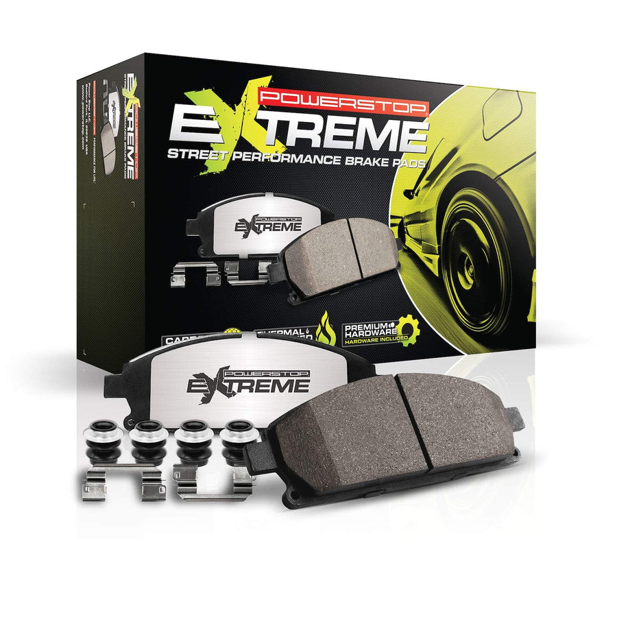 Power Stop Z26-984 Z26 Street Warrior Rear Carbon Fiber-Ceramic Brake Pads with Hardware