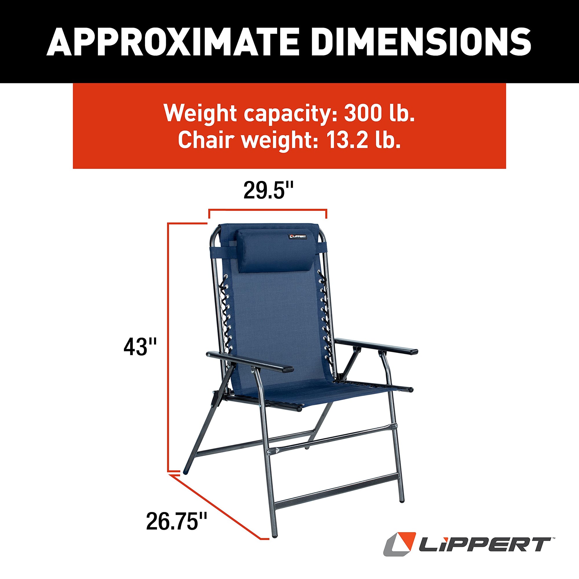 Bungee Deck Chair All-Weather with Adjustable Headrest
