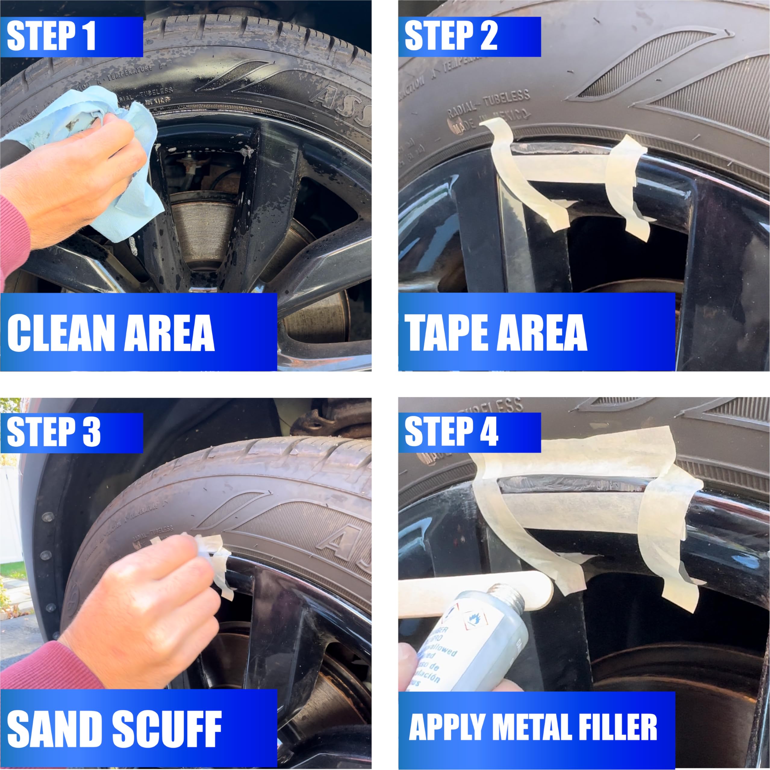 Wheel Restoration Kit Permatex 09143 - Black - Easy-to-Use Do It Yourself Kit Repairs Unappealing Wheel Damage Including Curbside Rash, Corrosion, and Scuffs for Like New Appearance