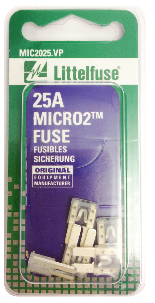 MICRO2 Littelfuse Clear 32V 25 Amp Blade Fuse, (Pack of 5)