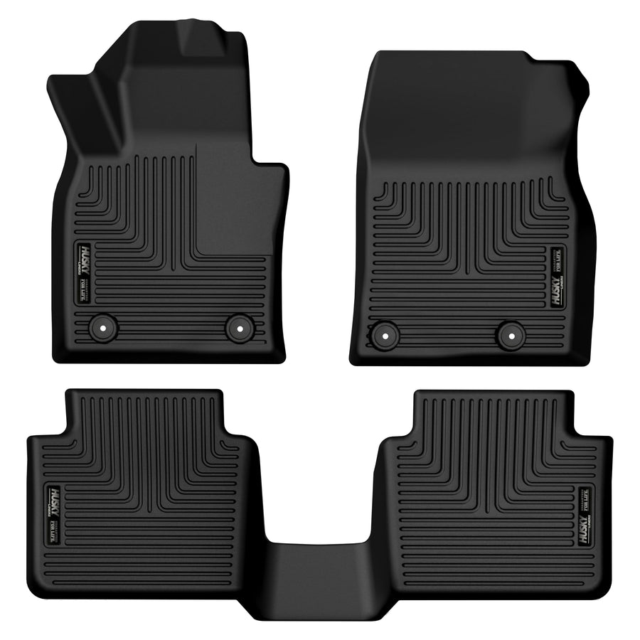 Weatherbeater Husky Liners Floor Mats | Fits 2024-2025 Mazda CX-50 | Front & 2nd Row, 3-pc Black - 96621
