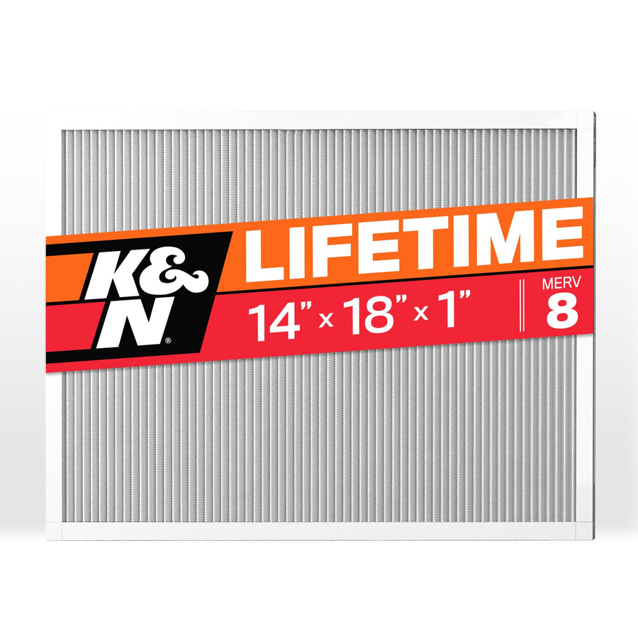 K&N HVAC Furnace Air Filter 14X18X1, Lasts a Lifetime, Washable, Merv 8, the Last Filter You Will Ever Buy, Breathe Safely at Home or in the Office, HVC-8-11418
