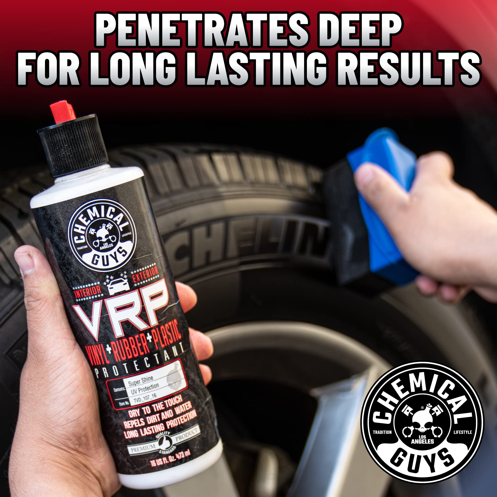 Chemical Guys VRP Dressing Vinyl, Rubber, and Plastic - Tire Dressing, Non-Greasy, Dry-to-the-Touch Shine for Tires, Trim, and More, Safe for Cars, Trucks, SUVs, RVs & More - 128 oz