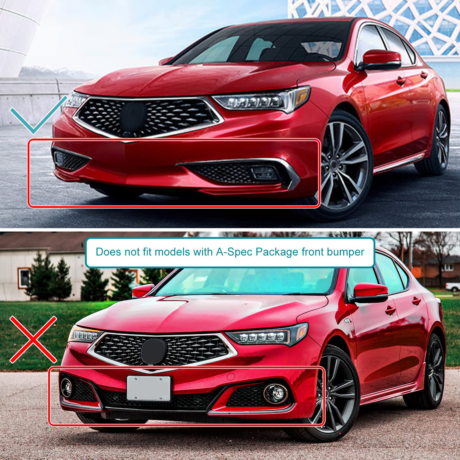 Front Bumper Lip Spec-D Tuning Compatible with Acura TLX 2018-2021 Black