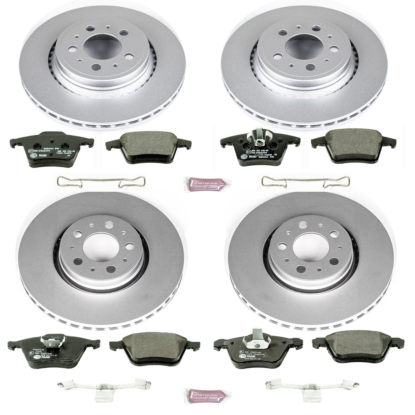Power Stop ESK2835 Euro-Stop Front & Rear Brake Kit For Volvo XC90 2003-2014 [Model Specific]