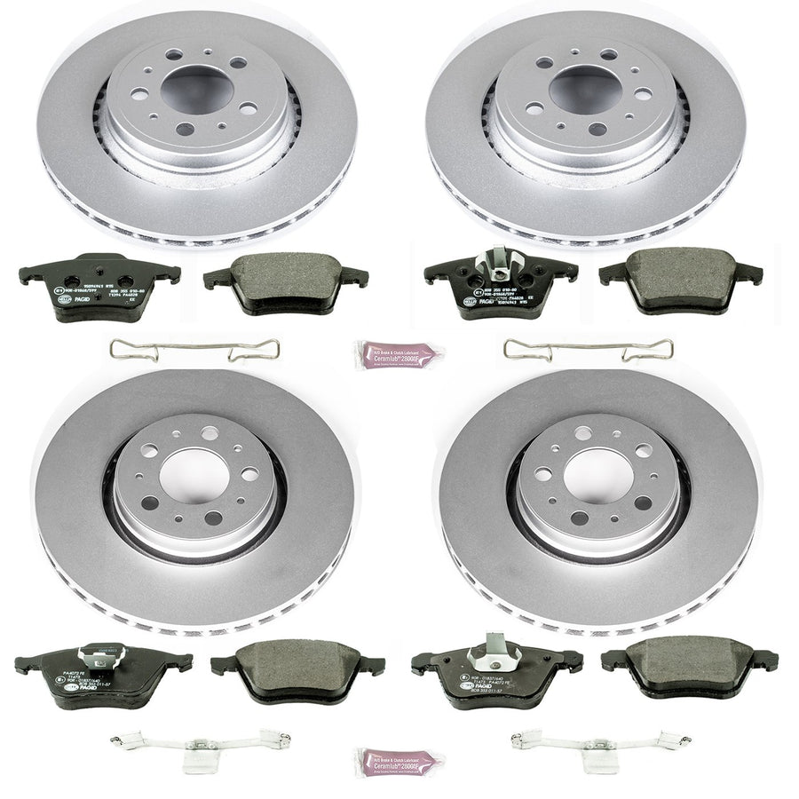 Power Stop ESK2835 Euro-Stop Front & Rear Brake Kit For Volvo XC90 2003-2014 [Model Specific]