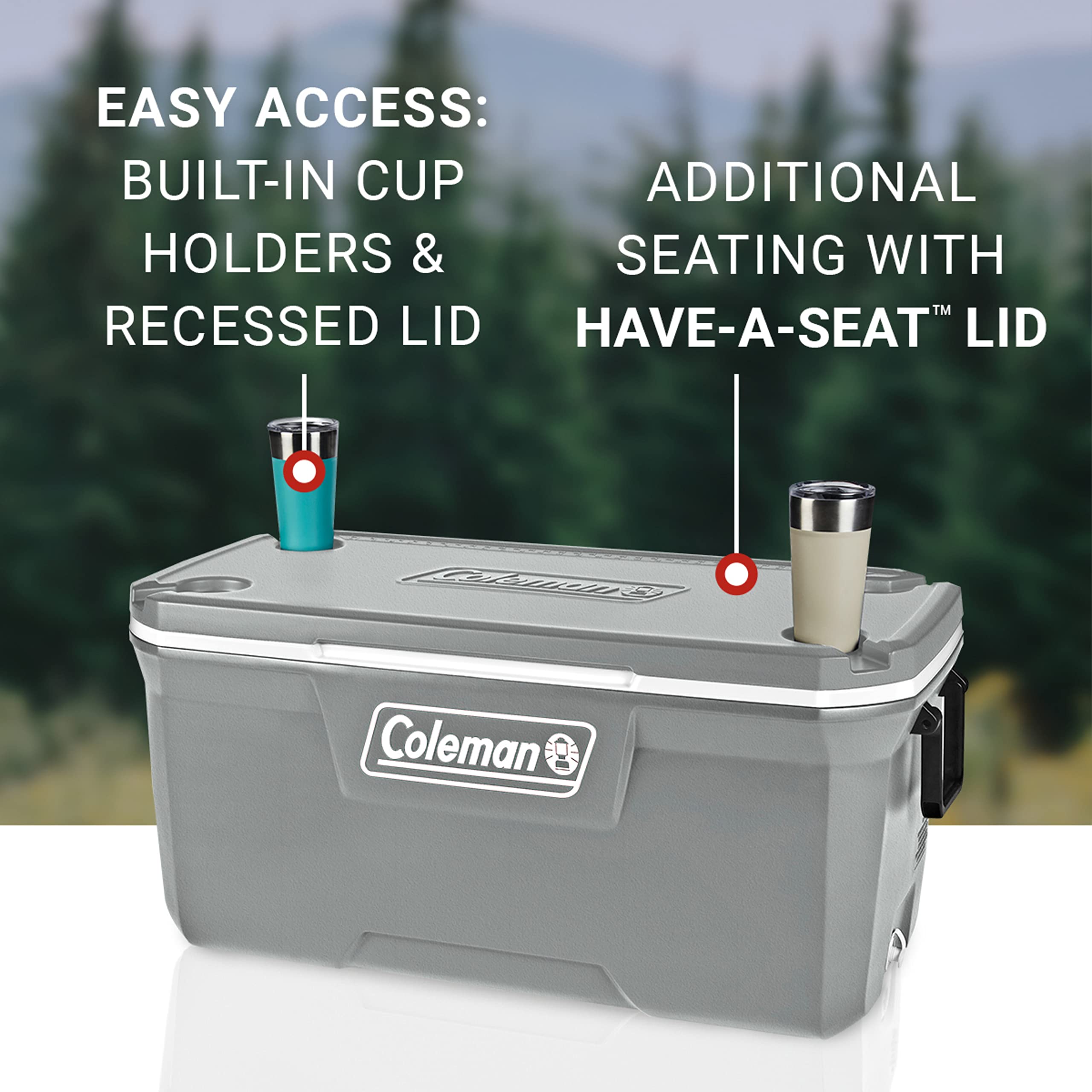 Coleman Insulated Classic Series Portable Cooler, Leak-Resistant Outdoor Hard Cooler Keeps Ice up to 5 Days, 52/70/120/150 Quart