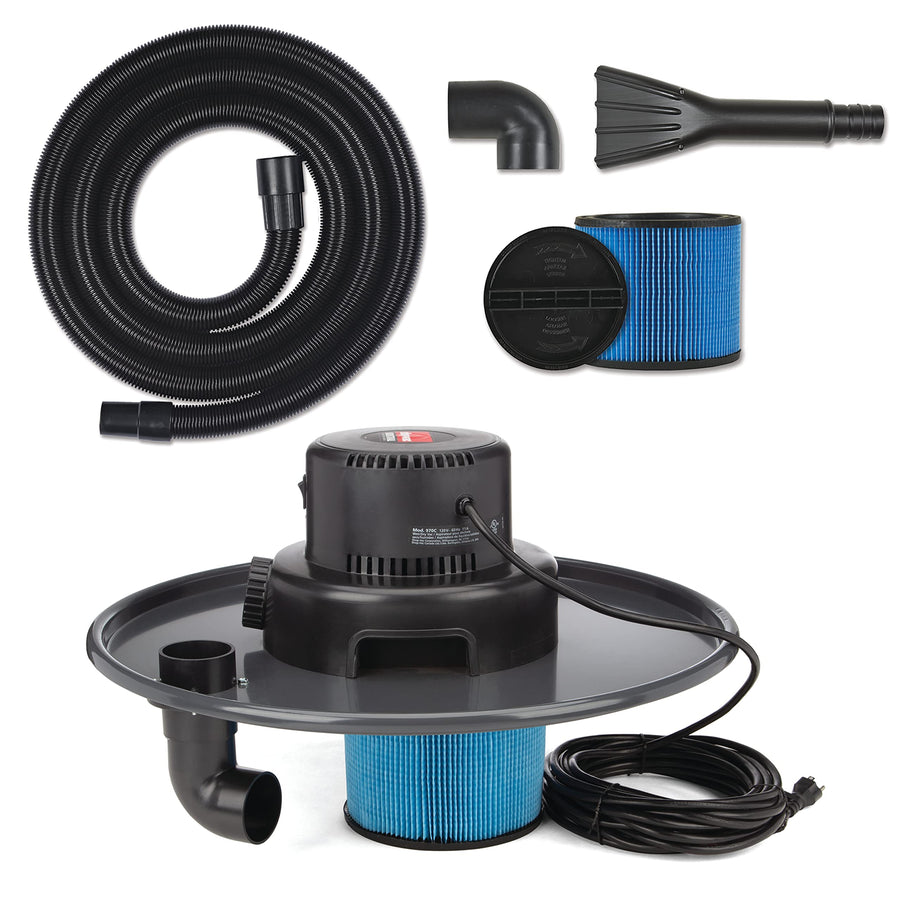 55 Gallon Drum Shop-Vac 9700606 Two-Stage Wet/Dry Head Assembly, 3.0 Peak HP, 1.5 Inch Diameter x 12 Foot Crush-Resistant Hose, 35 Ft Cord Length, For Heavy-Duty Wet/Dry Pickup With Blower Feature