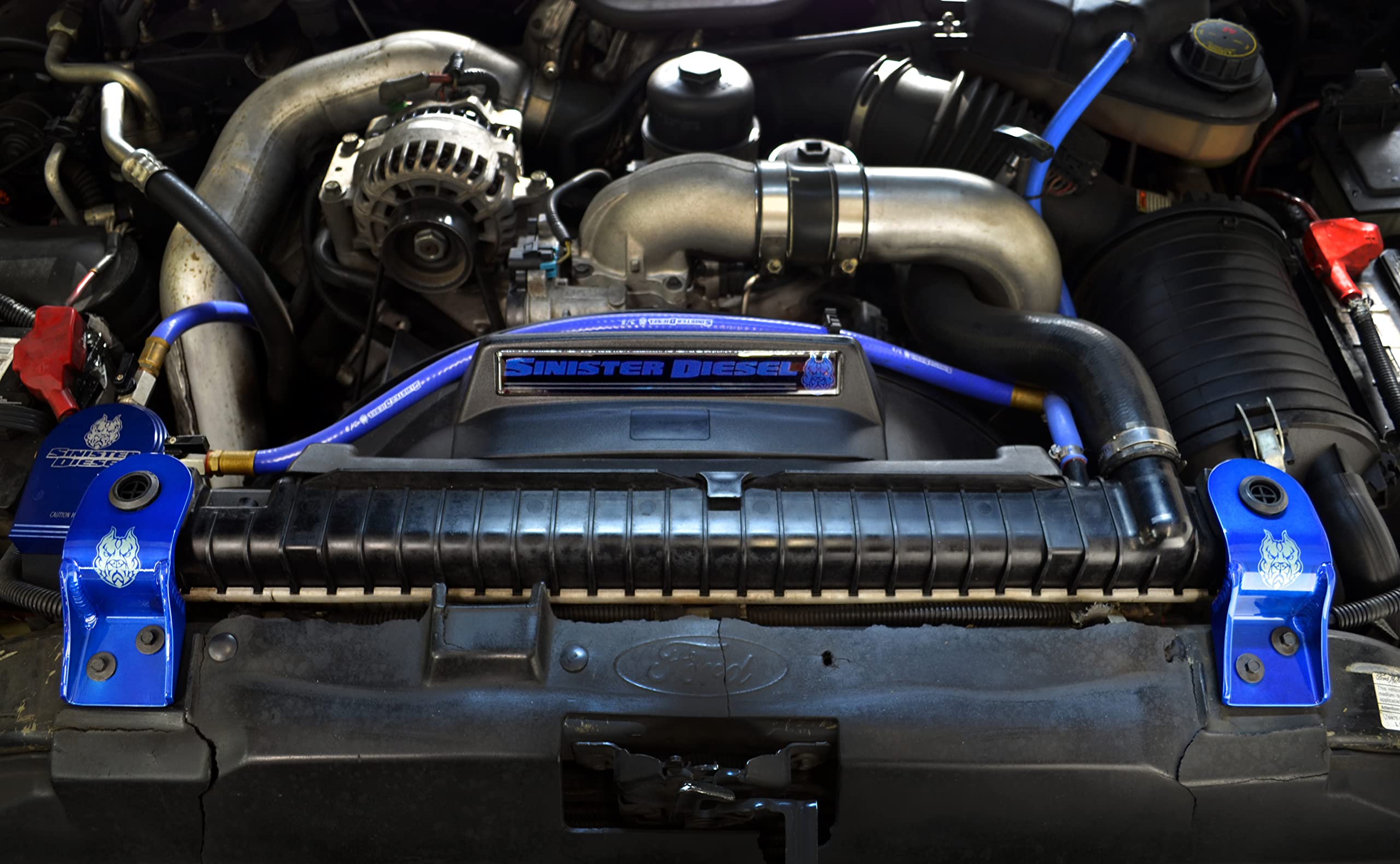 Radiator Support Brackets Sinister Diesel for 2003-2007 Ford Powerstroke 6.0L