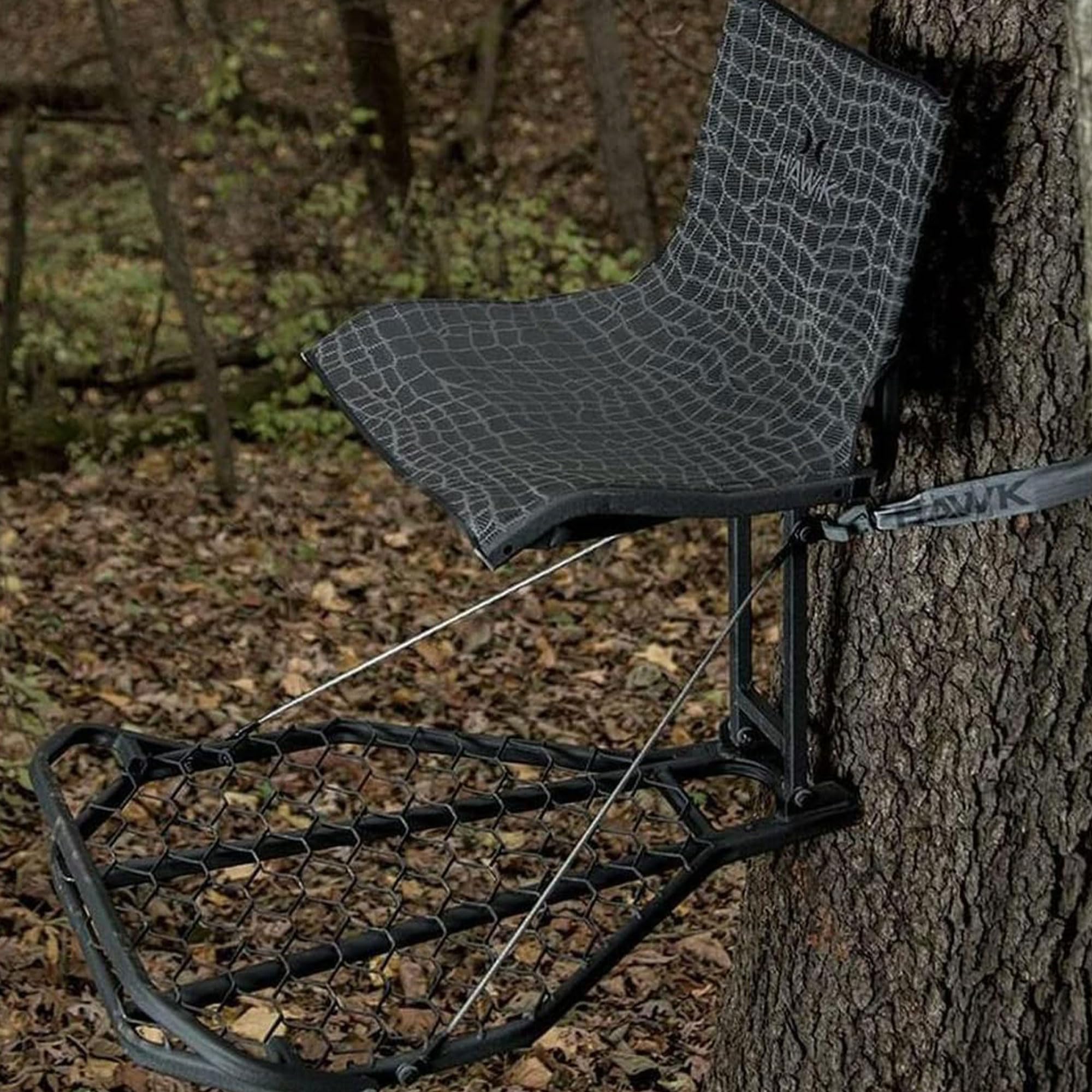 Hawk LVL Kickback Hang-On Deer Hunting Tree Stand, Deer Stand with Kick Back Footrest, XL Comfort Seat and Oversized Platform