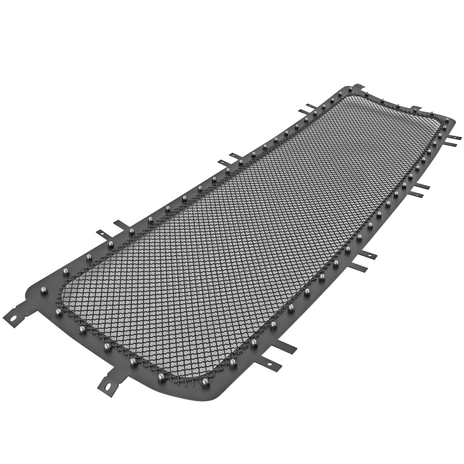 Spec-D Tuning Black Rivet Style Studded S/S Mesh Hood Grille Insert 1PC Compatible with 2014-2015 GMC Sierra 1500