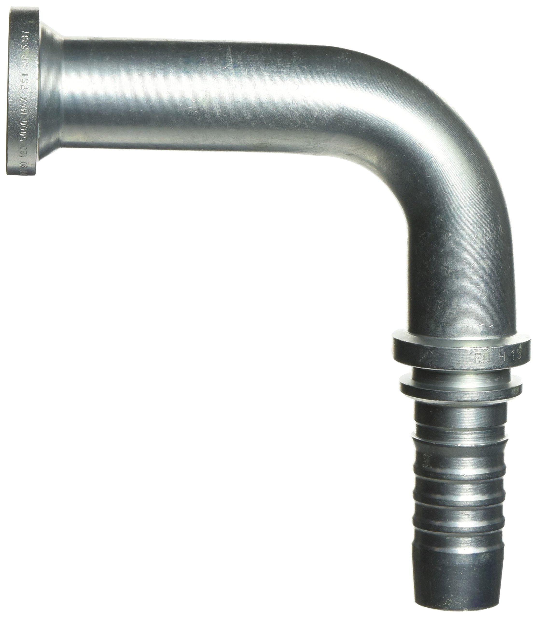 Gates GlobalSpiral 16GS-16FL90-120 Couplings, Code 61 O-Ring Flange, Zinc Plated Carbon Steel, 5.28", 90° Bent Tube, 1" ID