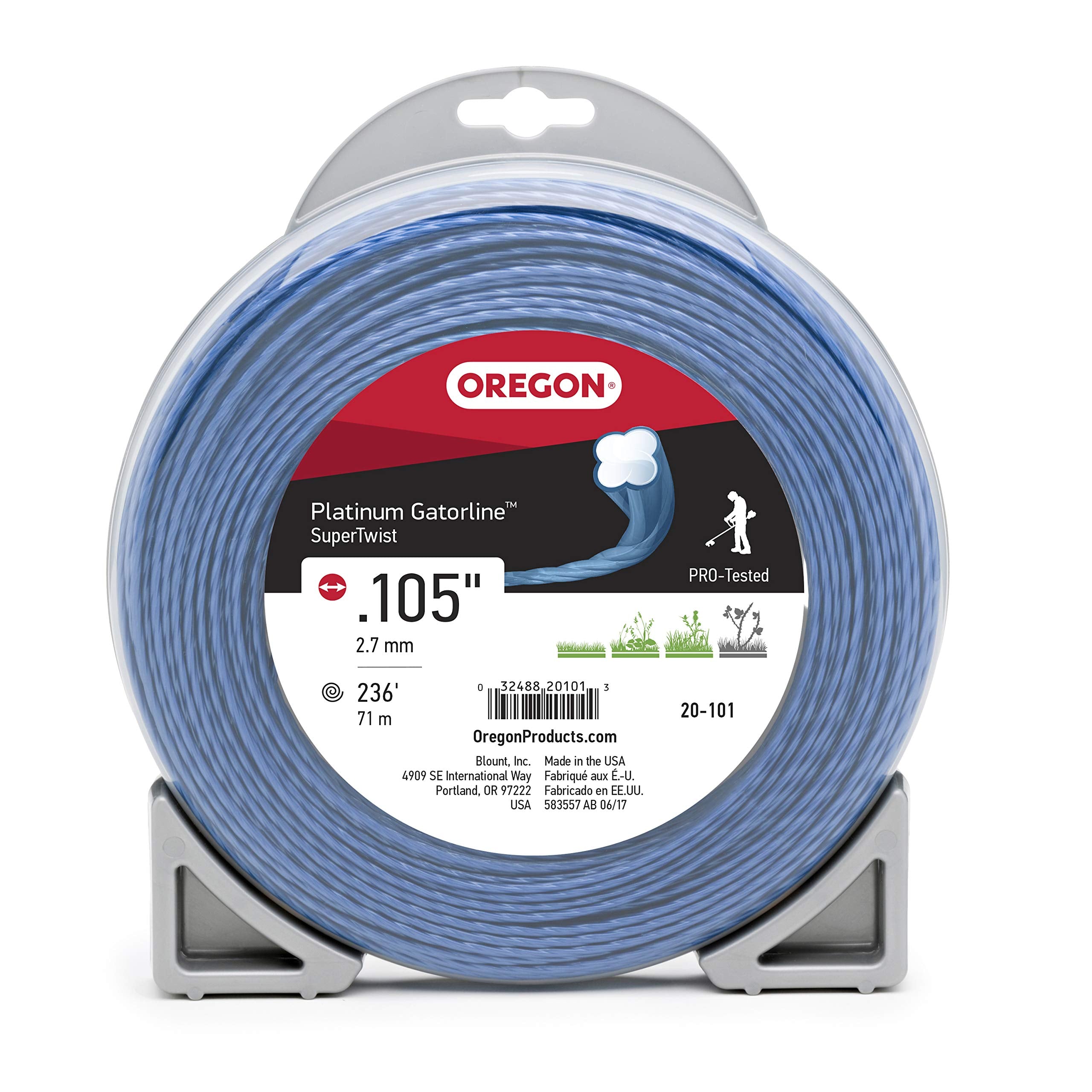 Oregon Platinum 20-101 Gatorline Supertwist String Trimmer Weed Whacker Line .105-Inch by 236-Foot