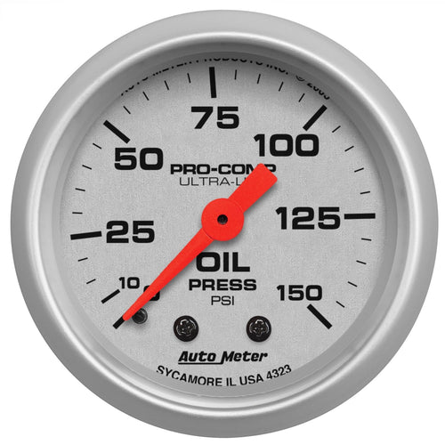 Auto Meter Ultra-Lite 4323 Mechanical Oil Pressure Gauge