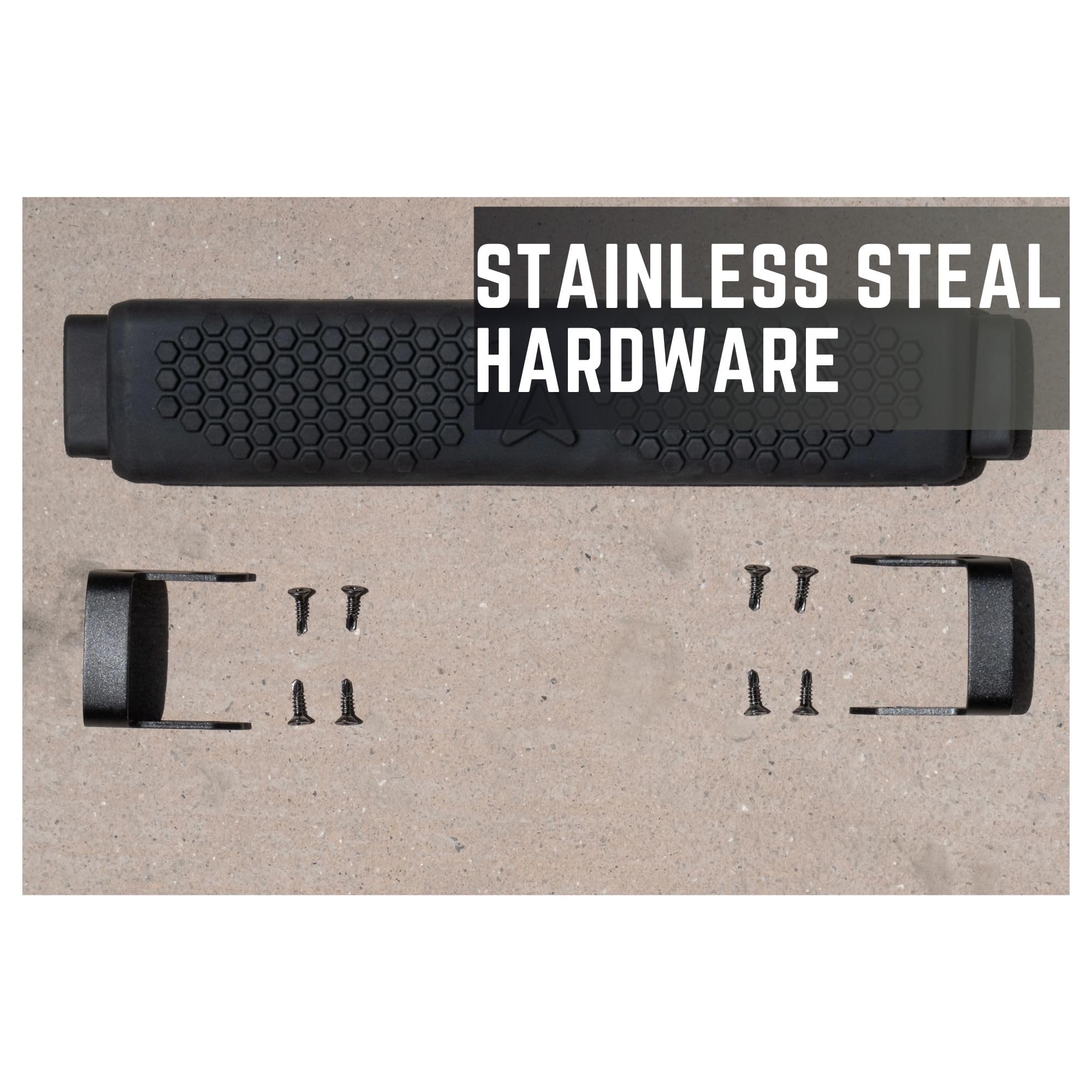 Ladder ROAM Soft Steps - Durable Stainless Steel Hardware, Molded Rubber Step for Maximized Comfort, Secure Attachment with Metal Mounting Strap, Step Ladder - Easy Install - Molded EPDM Rubber (1PC)