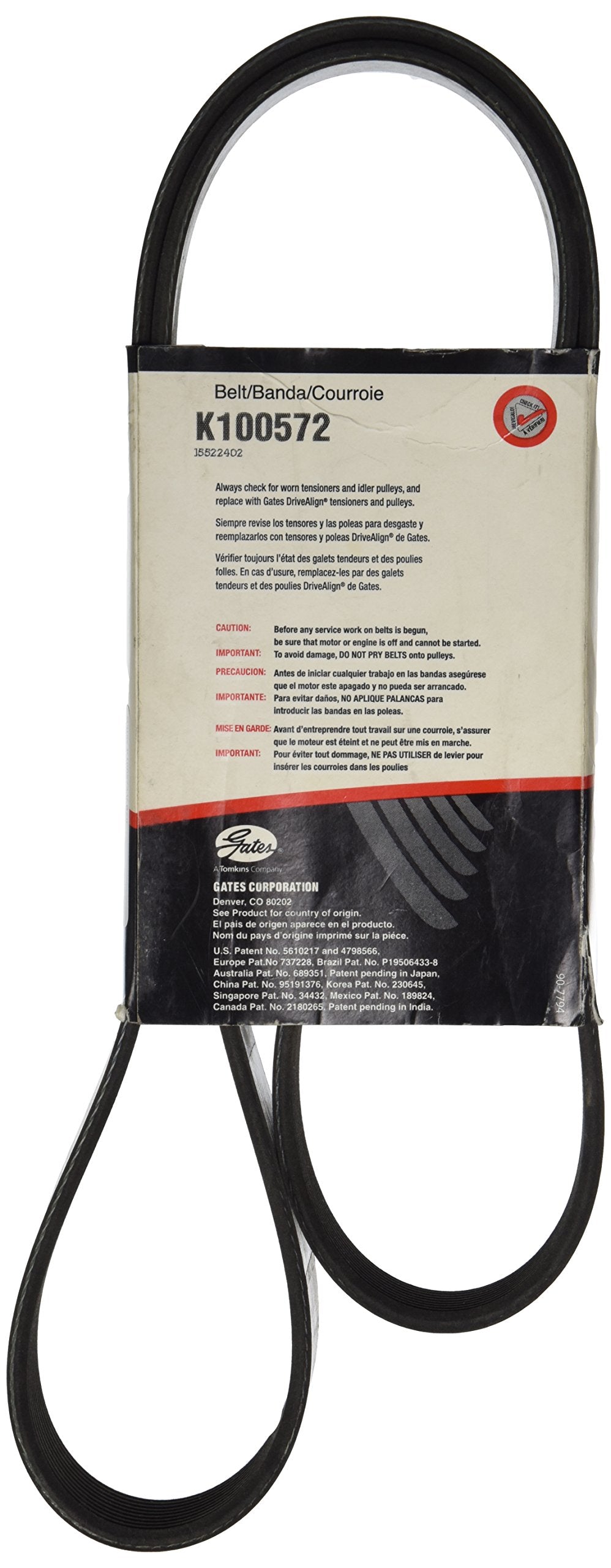 Micro V Gates K100572 Serpentine Drive Belt