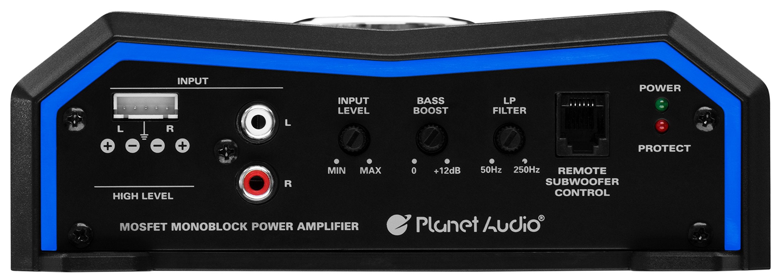 Planet Audio Monoblock PL2500.1M Car Amplifier - 2500 High Output, High/Low Level Inputs, Low Pass Crossover, Hook Up to Subwoofer for Bass