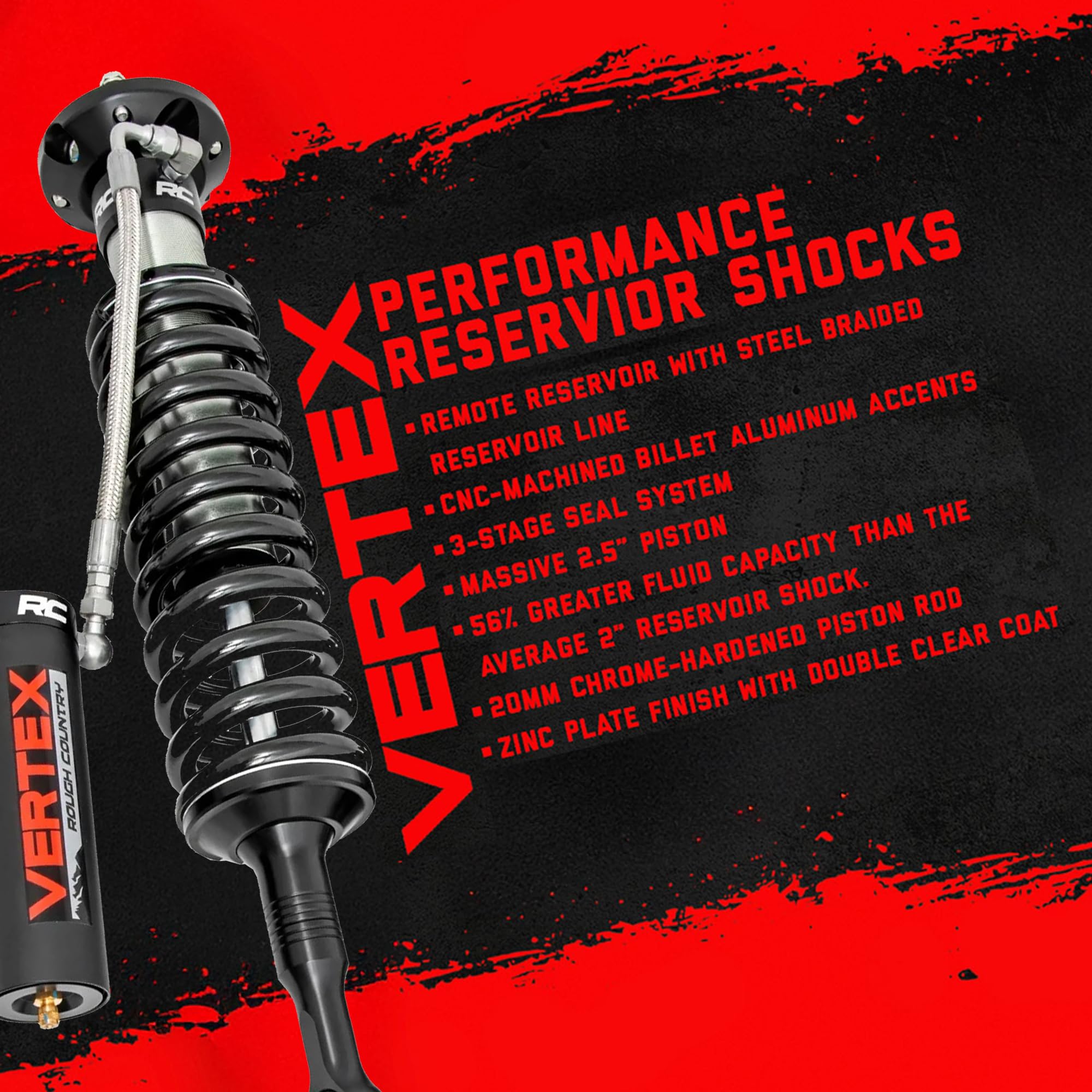 3.5" Rough Country Adjustable Vertex Coilovers for 05-23 Toyota Tacoma - 689035