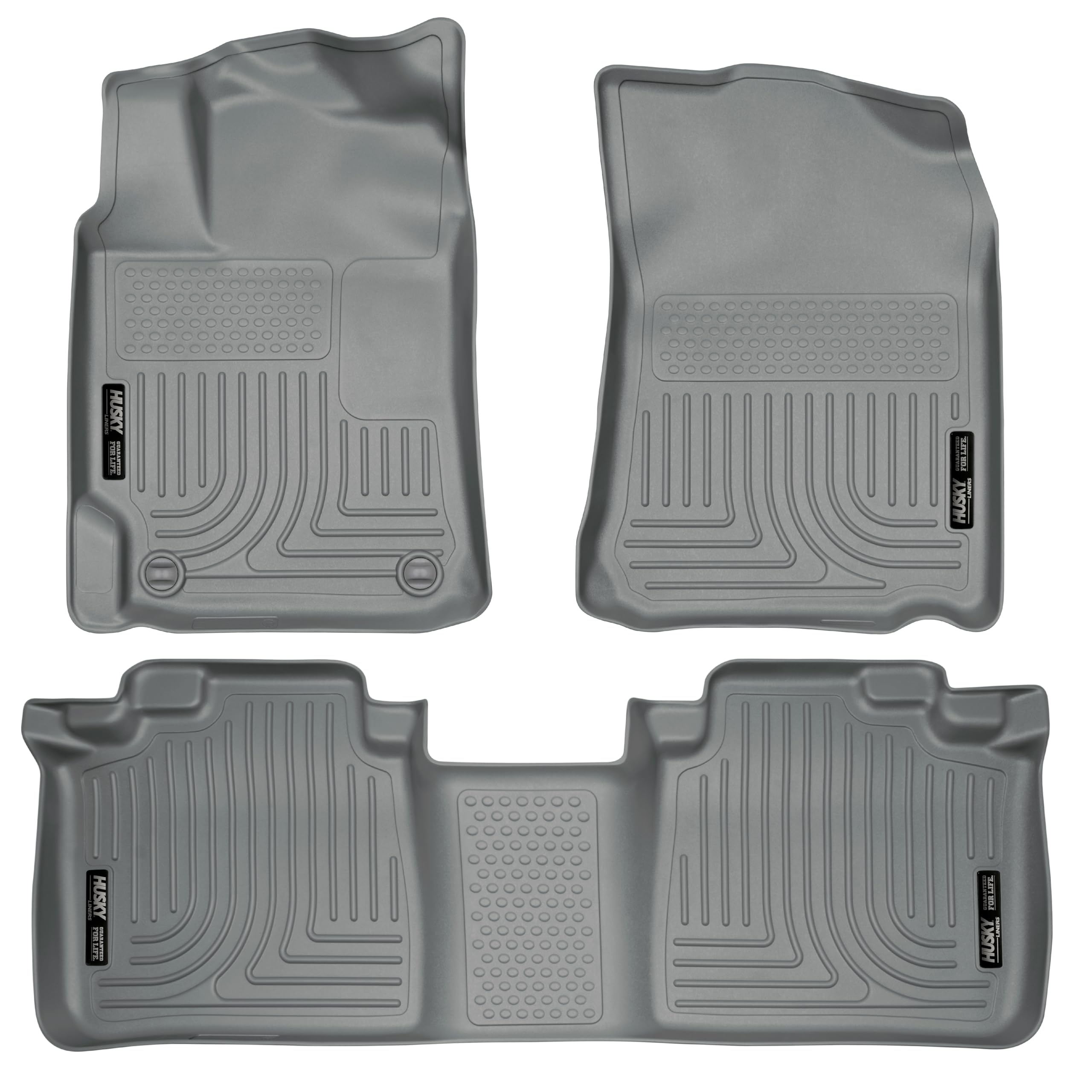 Weatherbeater Husky Liners Floor Mats | Fits 2007-2011 Toyota Camry | Front & 2nd Row, 3-pc Grey - 98512