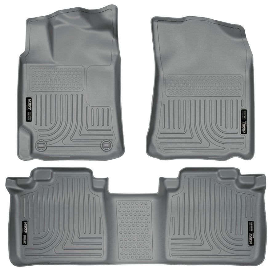 Weatherbeater Husky Liners Floor Mats | Fits 2007-2011 Toyota Camry | Front & 2nd Row, 3-pc Grey - 98512