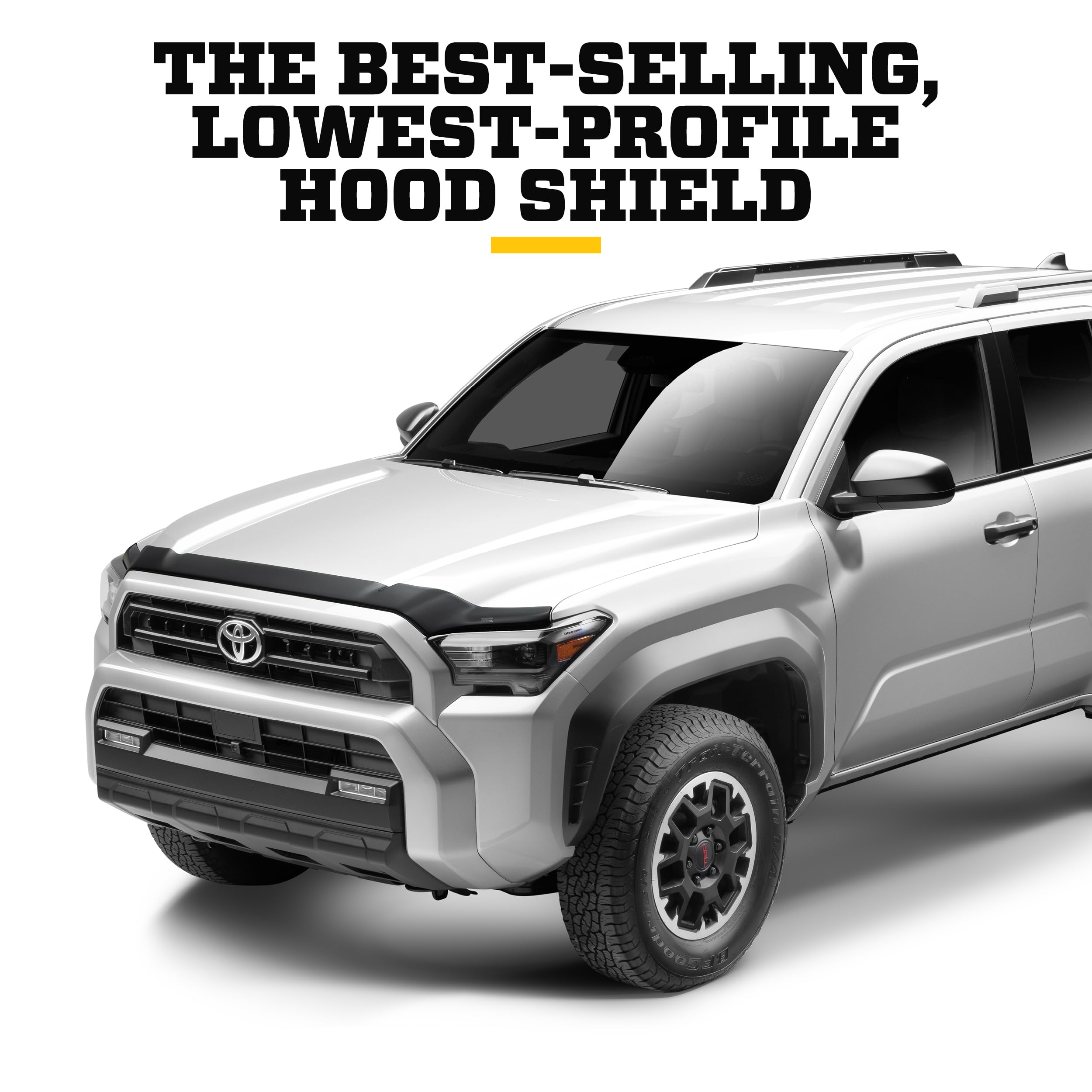 Aeroskin Hood Protector Husky Liners | Fits 2018-2021 Buick Enclave | Low Profile Deflector/Bug Shield - 1 pc., Chrome | 2892093