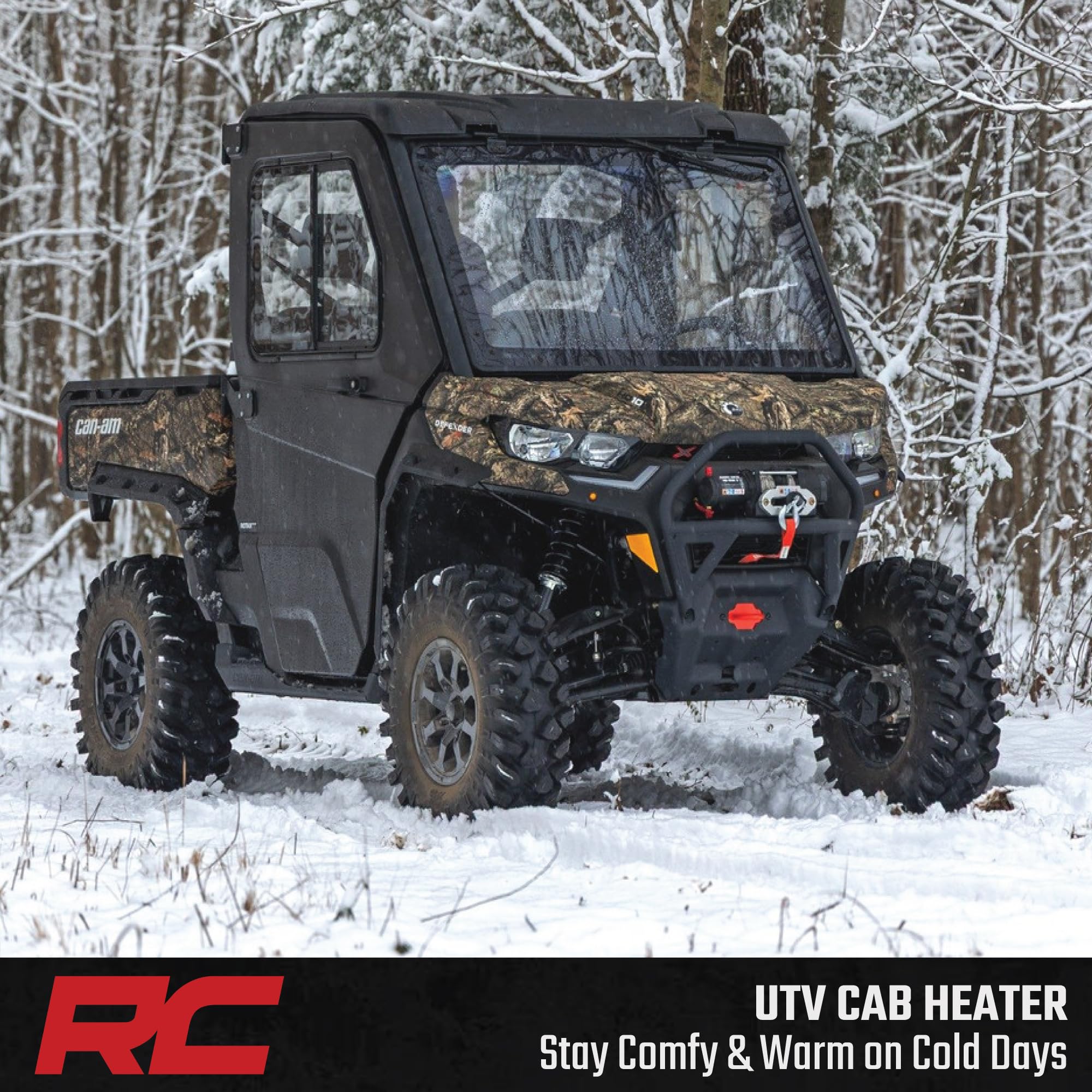 Cab Heater Rough Country for Can-Am Defender HD 8/HD 9/HD 10 (2016-2024) - 12V UTV Heating System, Fast Cabin Warm-Up & Defrost