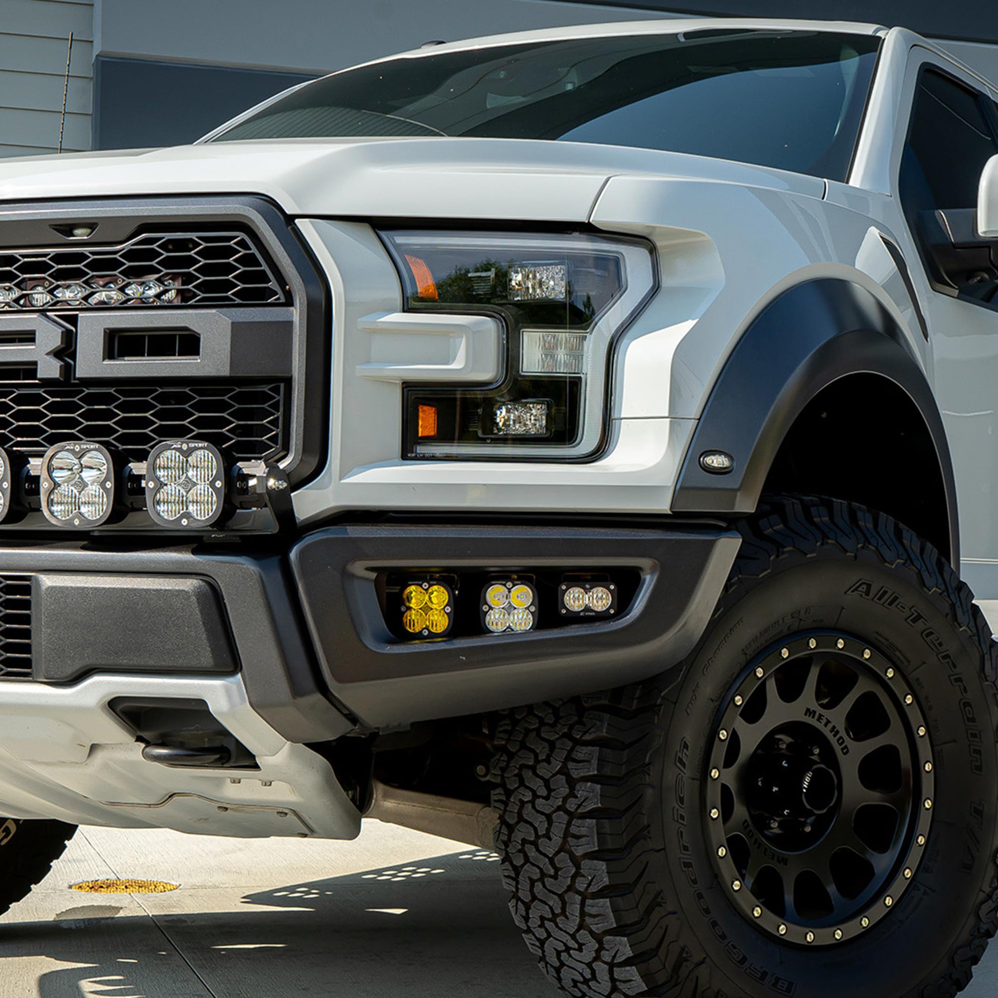 Baja Designs Squadron S2 Fog Pocket Light Kit SAE Sportsman for Ford F150 Raptor 2017-2020, 6 PCS LED (Clear)
