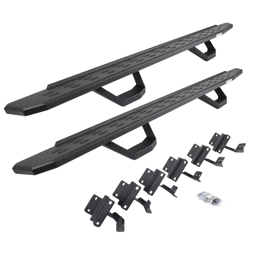Go Rhino Running Boards RB30, Brackets, & 2 Pair of Drop Steps | Galvanized Steel, Protective Bedliner Coating | 6961508720T | Fits 2004-2014 Ford F-150 Super Crew Pickup