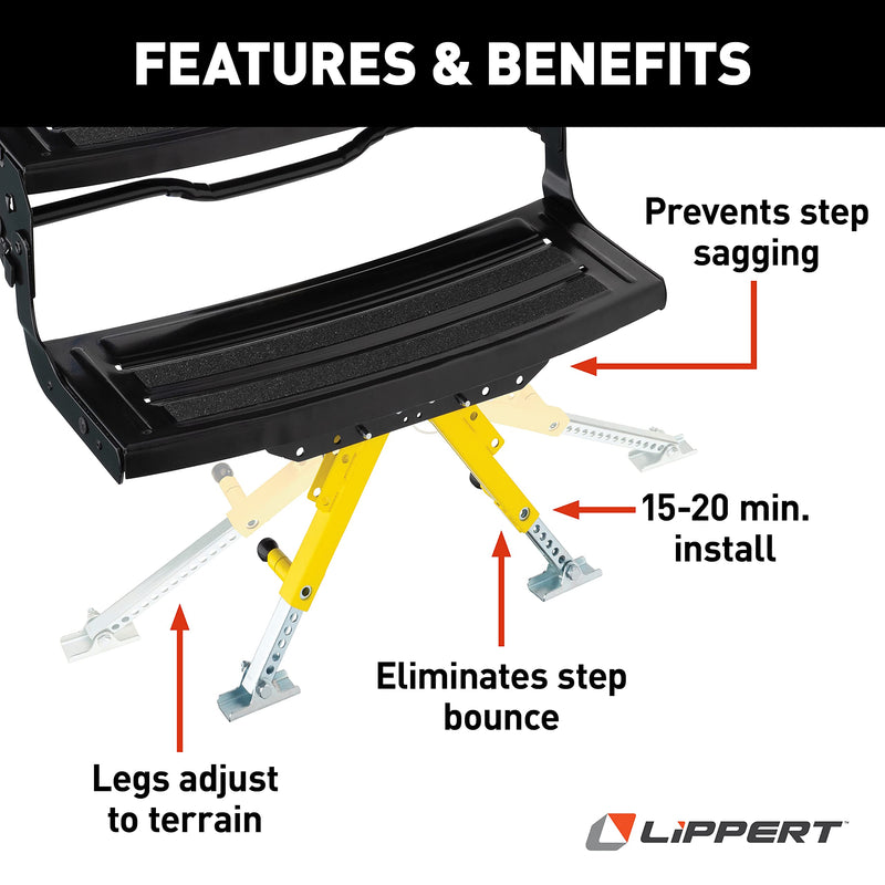 Lippert RV Step Stabilizer Kit Solid Stance for 5th Wheels, Travel Trailers and Motorhomes