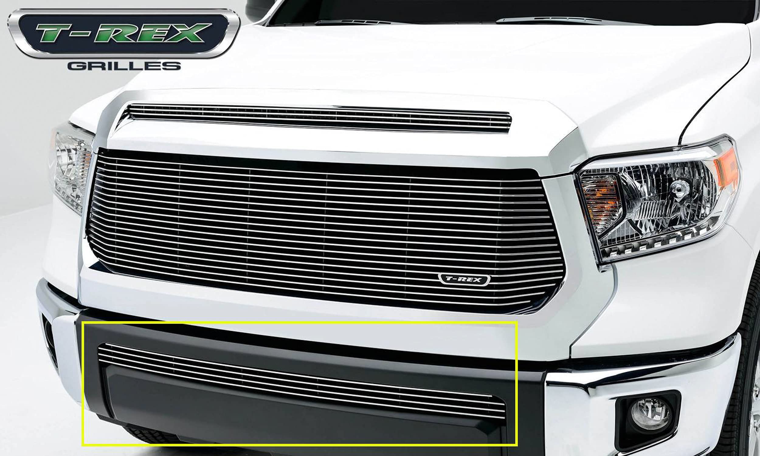 T-Rex Grilles Billet Bumper Grille 2014-2021 Tundra, Polished, 1 Pc, Overlay - PN #25964, black