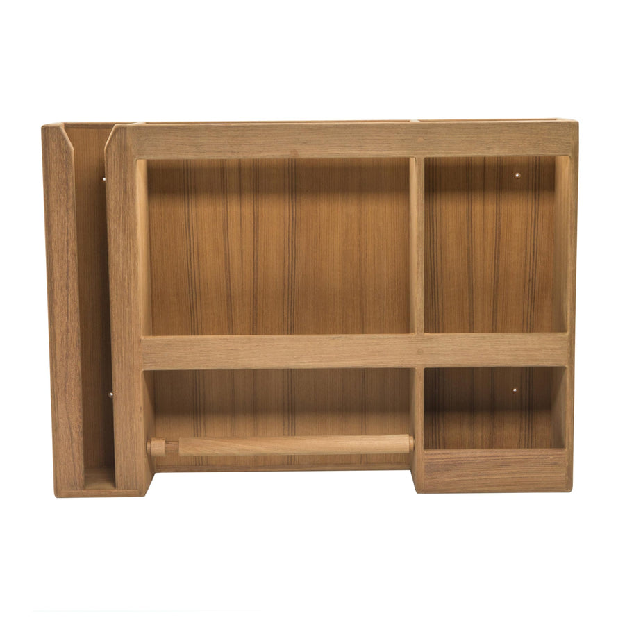 Teak Whitecap Dish/Cup/Paper Towel Rack
