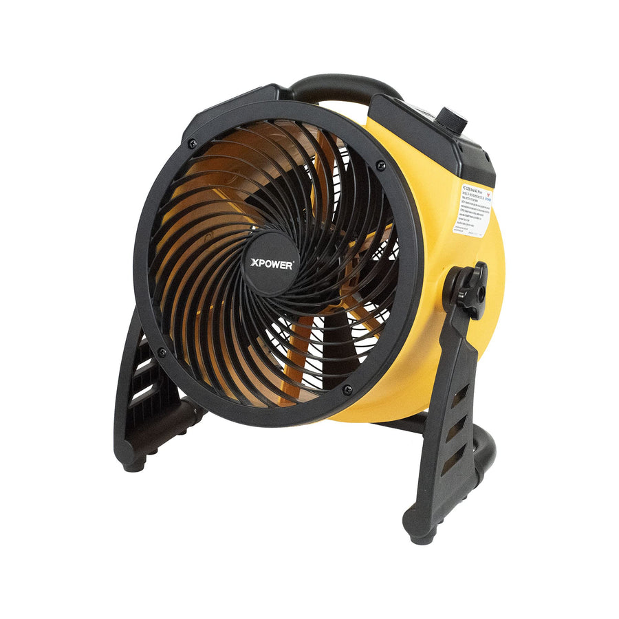 Portable XPOWER FC-125B High Velocity Battery Operated Rechargeable Cordless DC Fan, Outdoor, Camping, Travel, USB Port for Charging Devices, 900 CFM, 12,000mAh