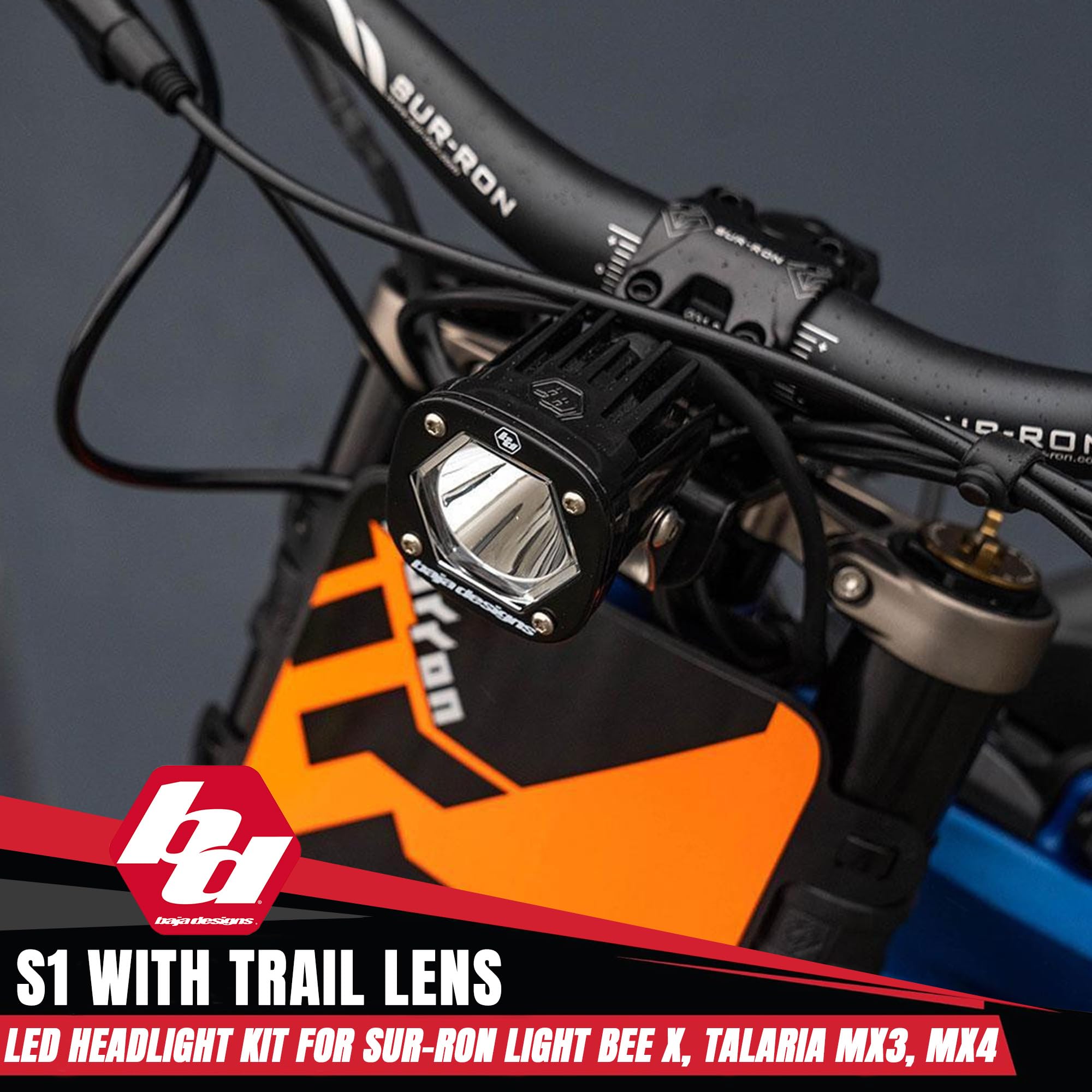 Baja Designs Headlight Kit S1 for Sur-Ron Light Bee X and Talaria MX3/MX4 (Trail Lens; Clear)