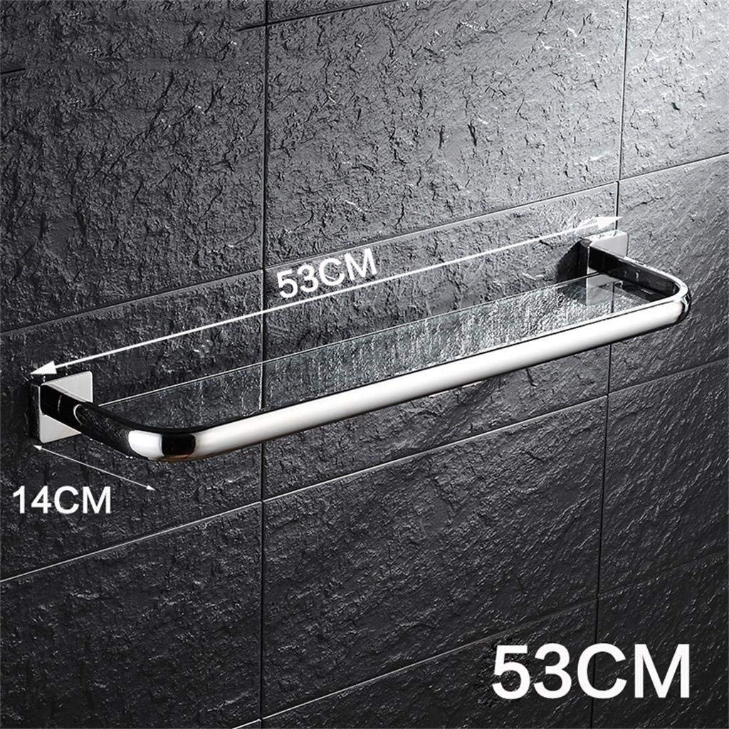 304 Stainless Steel BTBT 1tier Bathroom Glass Shelves (multisize Options) Bathroom Shelf (Size : 43cm)