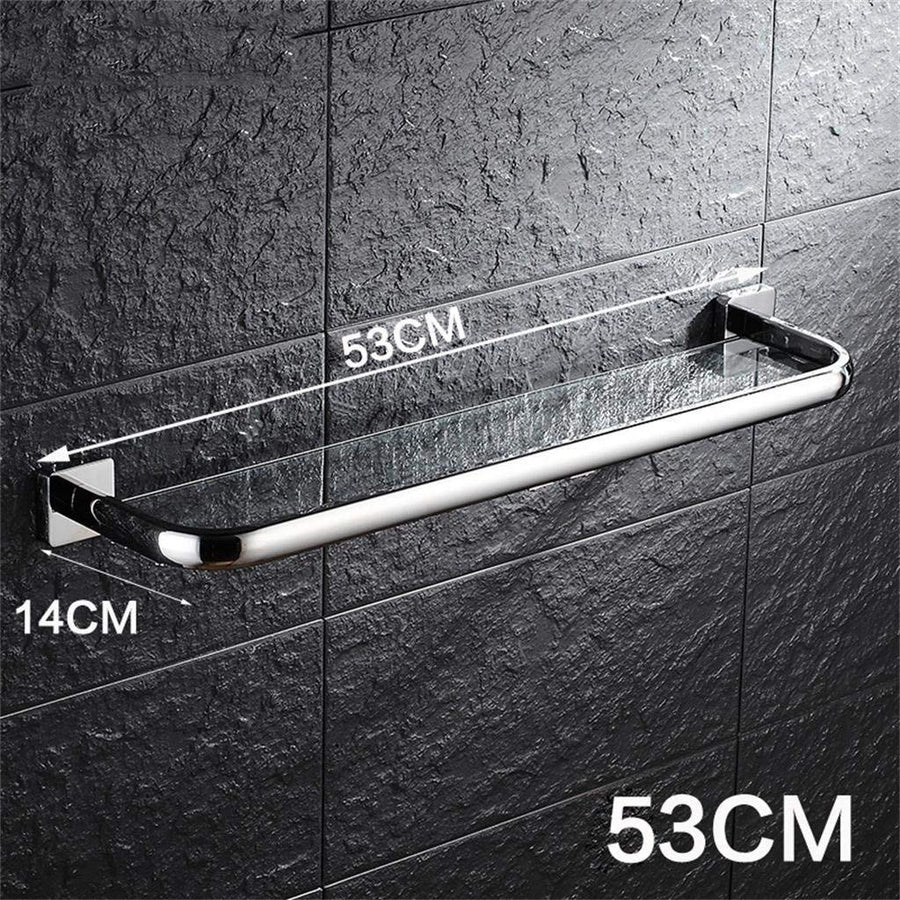 304 Stainless Steel BTBT 1tier Bathroom Glass Shelves (multisize Options) Bathroom Shelf (Size : 43cm)