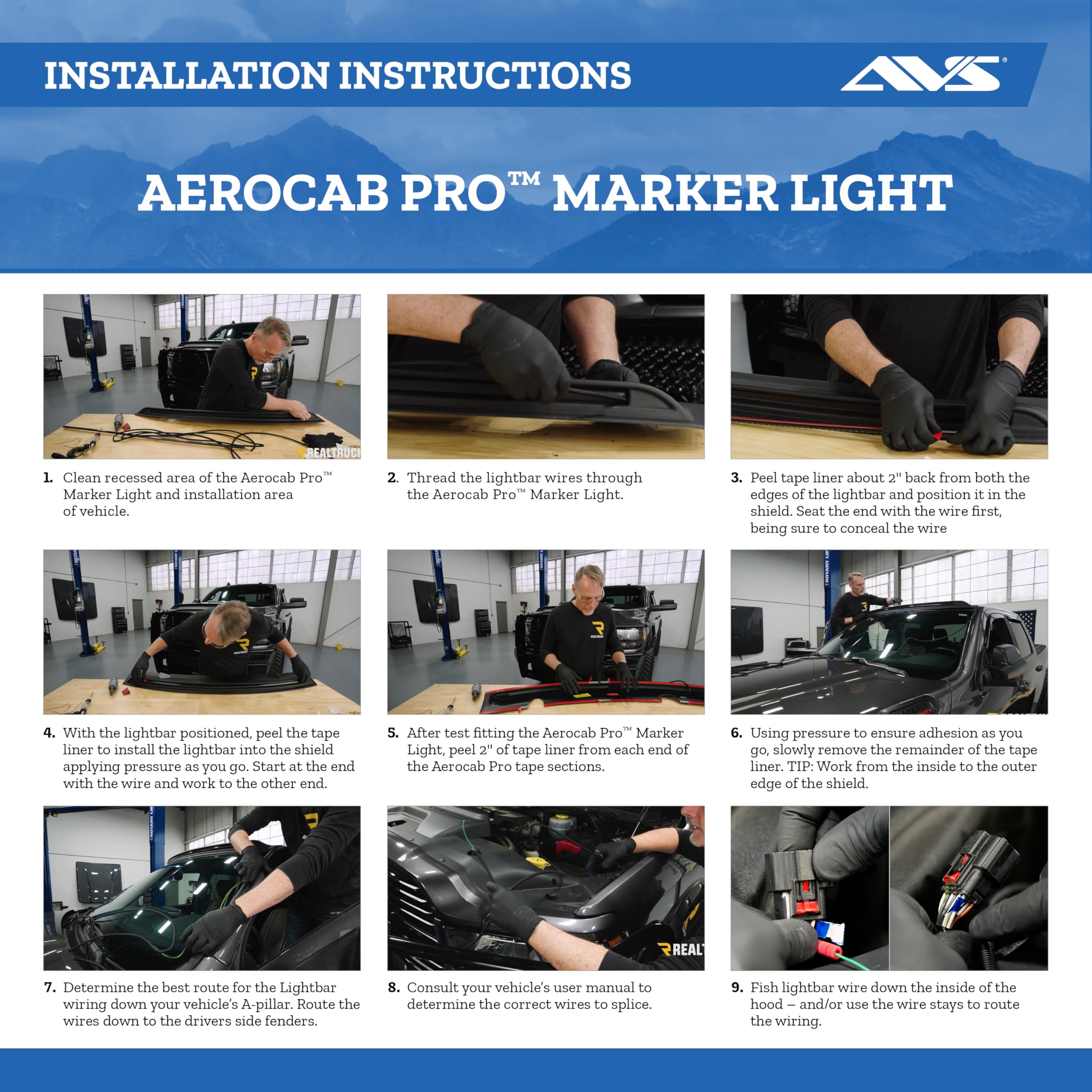 AeroCab Pro/Cab Light Auto Ventshade [AVS] | Fits 1999-2016 Ford F-250, F-350, F-450, 1 pc. | Textured Black - 898006