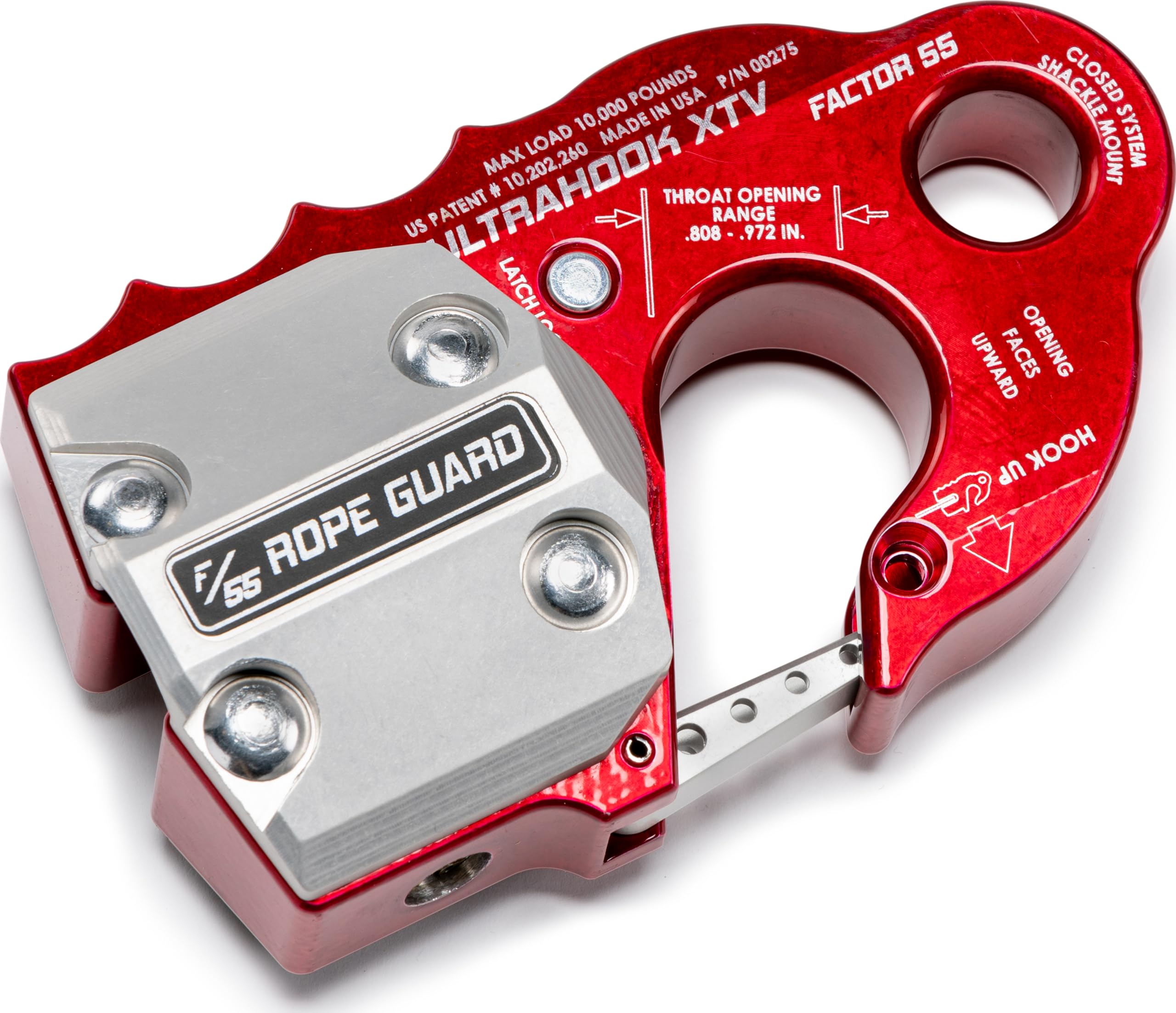 Factor 55 XTV Rope Guard UltraHook for Synthetic Rope Protection, for XTV Powersport Vehicles, Silver