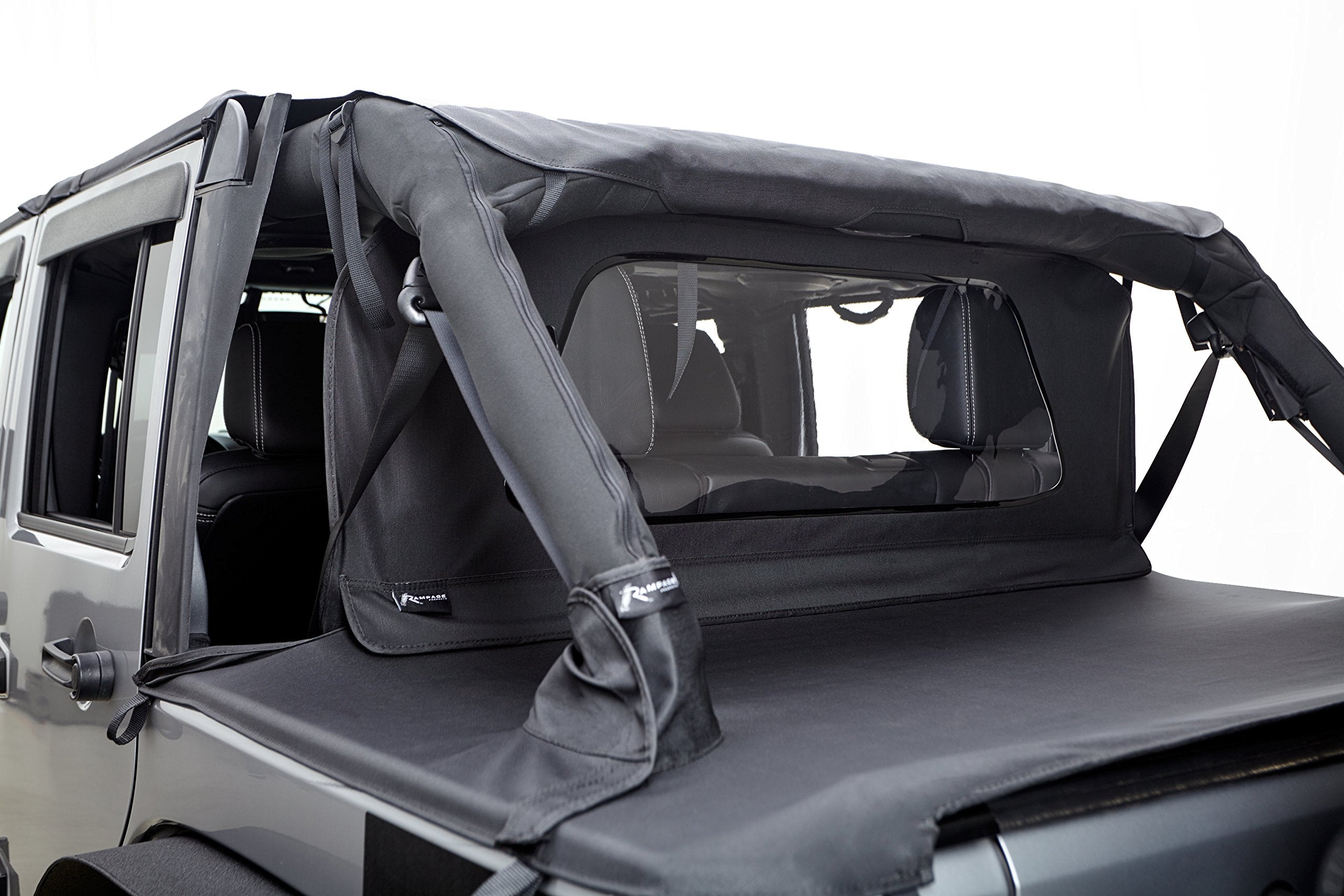 Tonneau Cover RAMPAGE PRODUCTS for Jeep Wrangler JK | Black Diamond, Vinyl | 731135 | Fits 2007-2018 Jeep Wrangler JK 2-Door