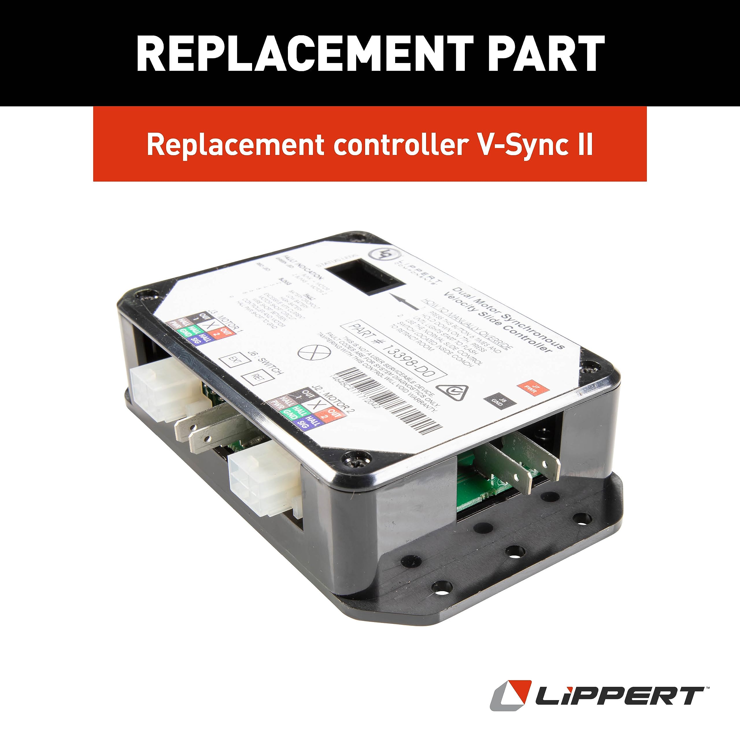 Lippert V-Sync II Replacement Controller for Various In-Wall Slide-Outs, Version 13398-DO Assembly for 3398-C2 Controllers, Exact-Match Component - 211852