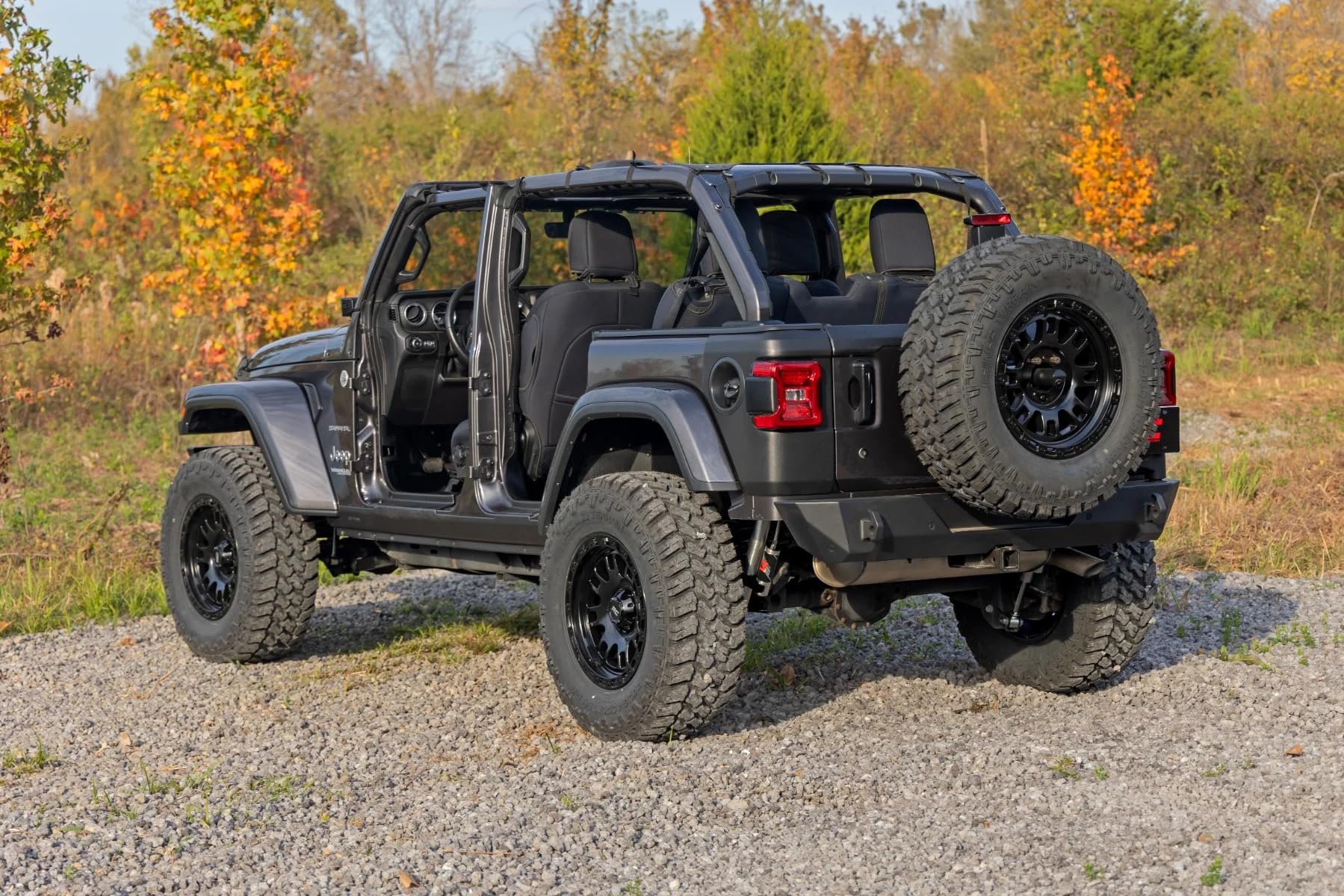 Rough Country Rear Trail Corner Cladding for Jeep Wrangler JL/Unlimited (2018-2025) - UV-Resistant, High-Density Thermoplastic, Easy Install