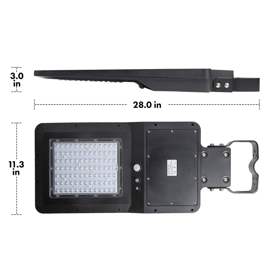 Wagan 4800 Lumens EL8592 LED Integrated Solar Powered Street Lamp Flood Light With Remote Motion Sensor Waterproof Weatherproof Dusk to Dawn LED Light for Outdoor Garden Yard Path Parking Lot