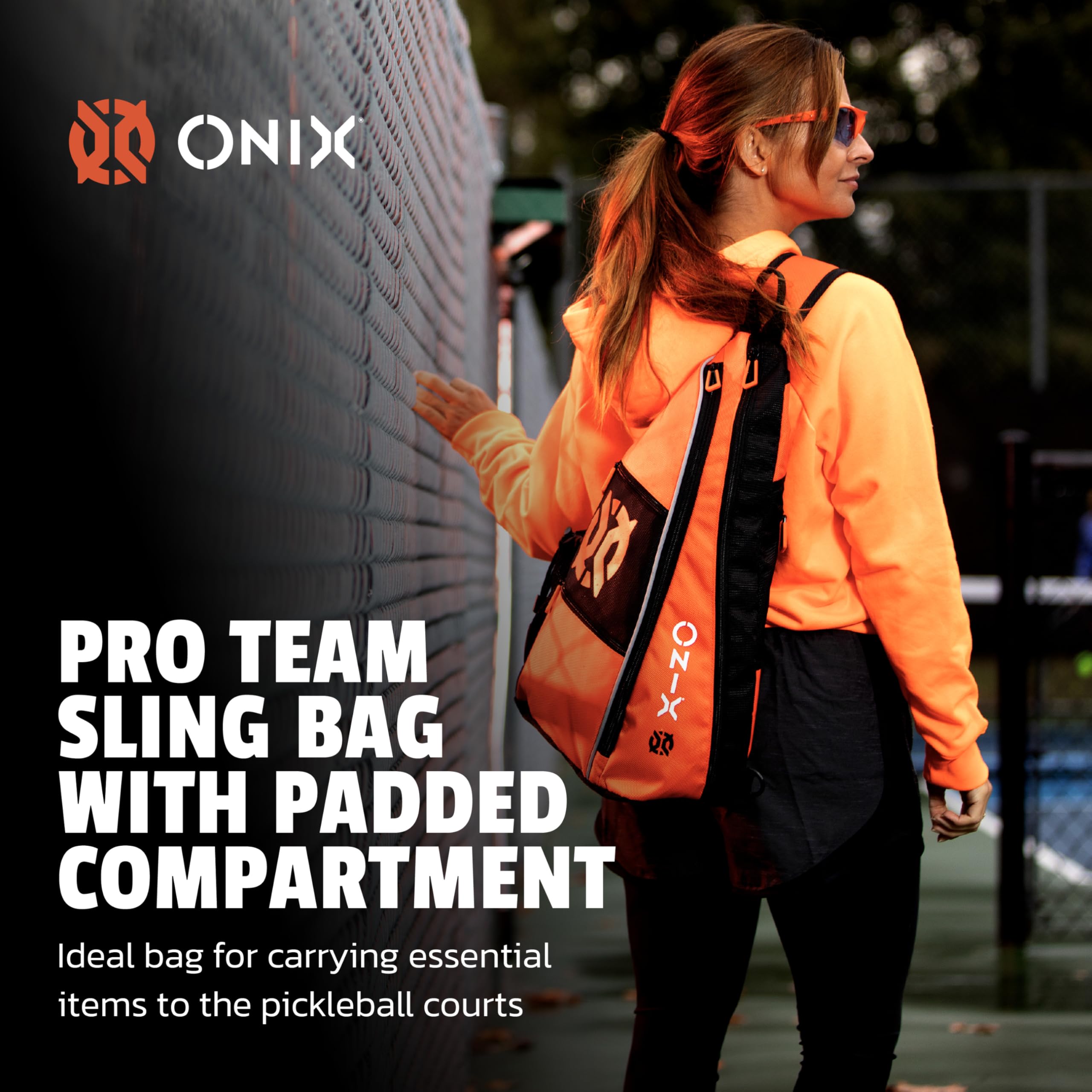 Pickleball ONIX Pro Team Sling Bag — White/Black