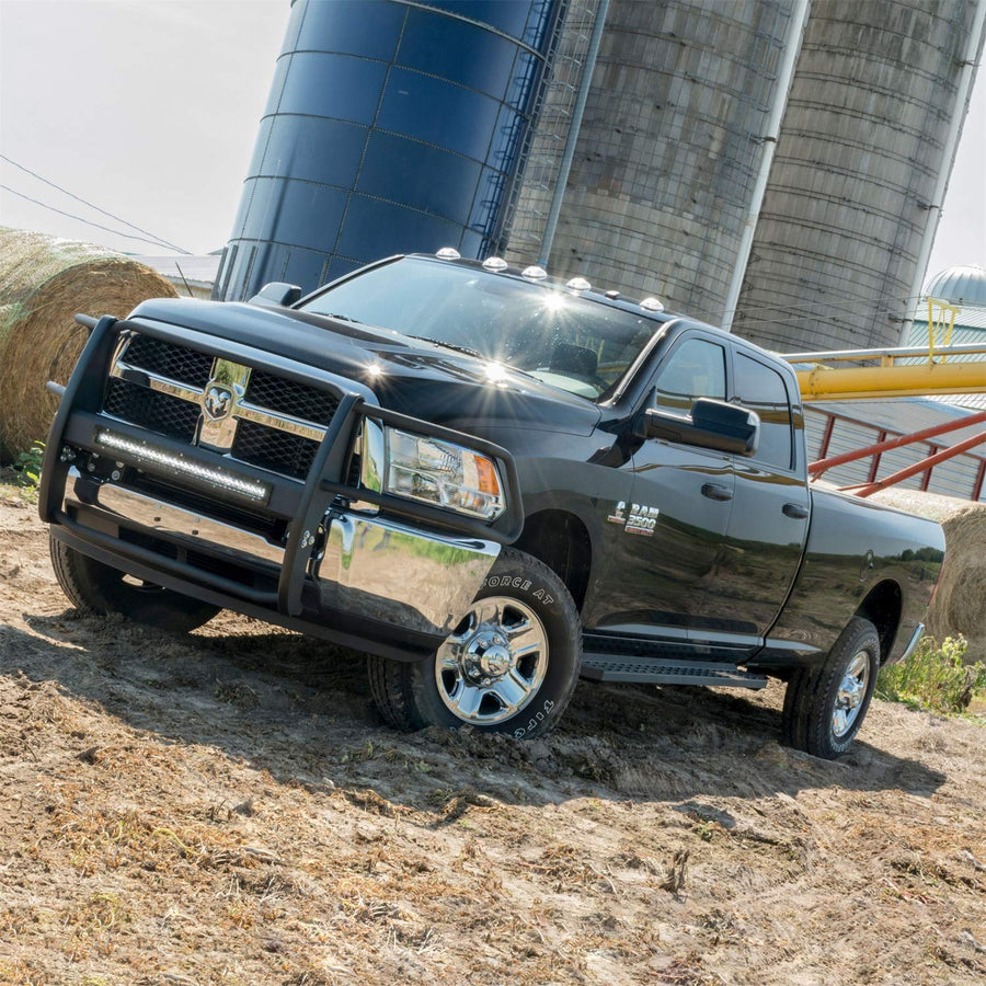 RidgeStep Commercial ARIES Running Boards 6.5 in. 85 in. Length VersaTrac Brackets Sold Separately Textured Black Powder Coat Carbon Steel