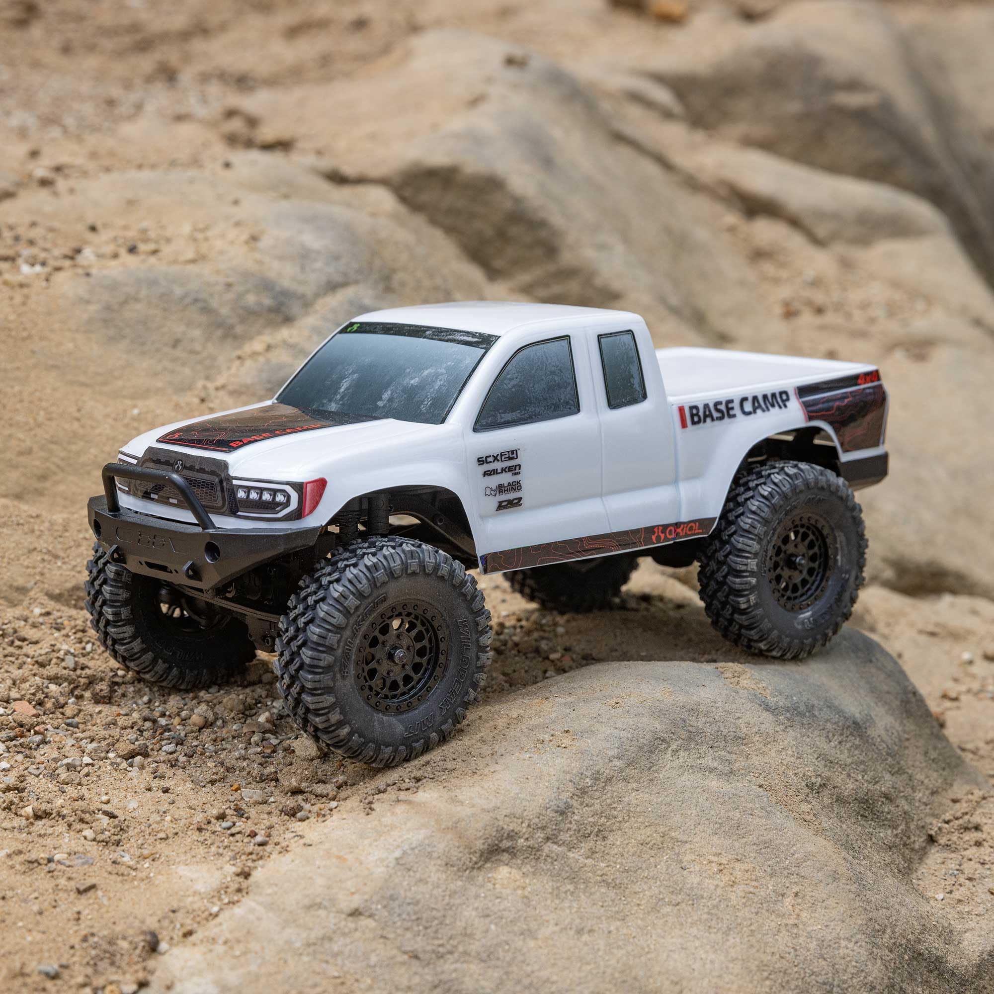 Axial 1/24 RC Truck SCX24 Base Camp 4x4 Rock Crawler Brushed RTR(Everything Needed to Run is Included) - White, AXI-1219T1