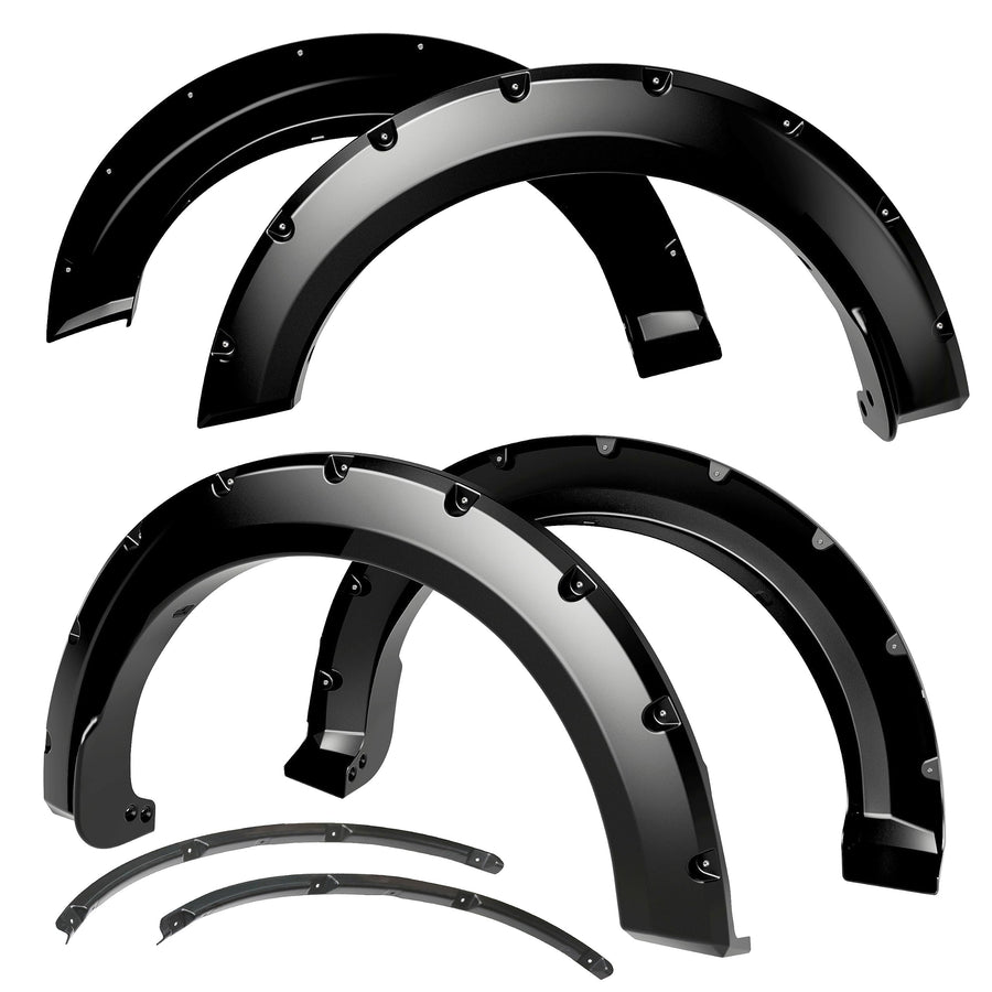 Tyger Auto Fender Flare 2021-2025 Compatible with Ford F-150, Smooth Textured Black Paintable Bolt-Riveted Style 4pc | TG-FF8F5018