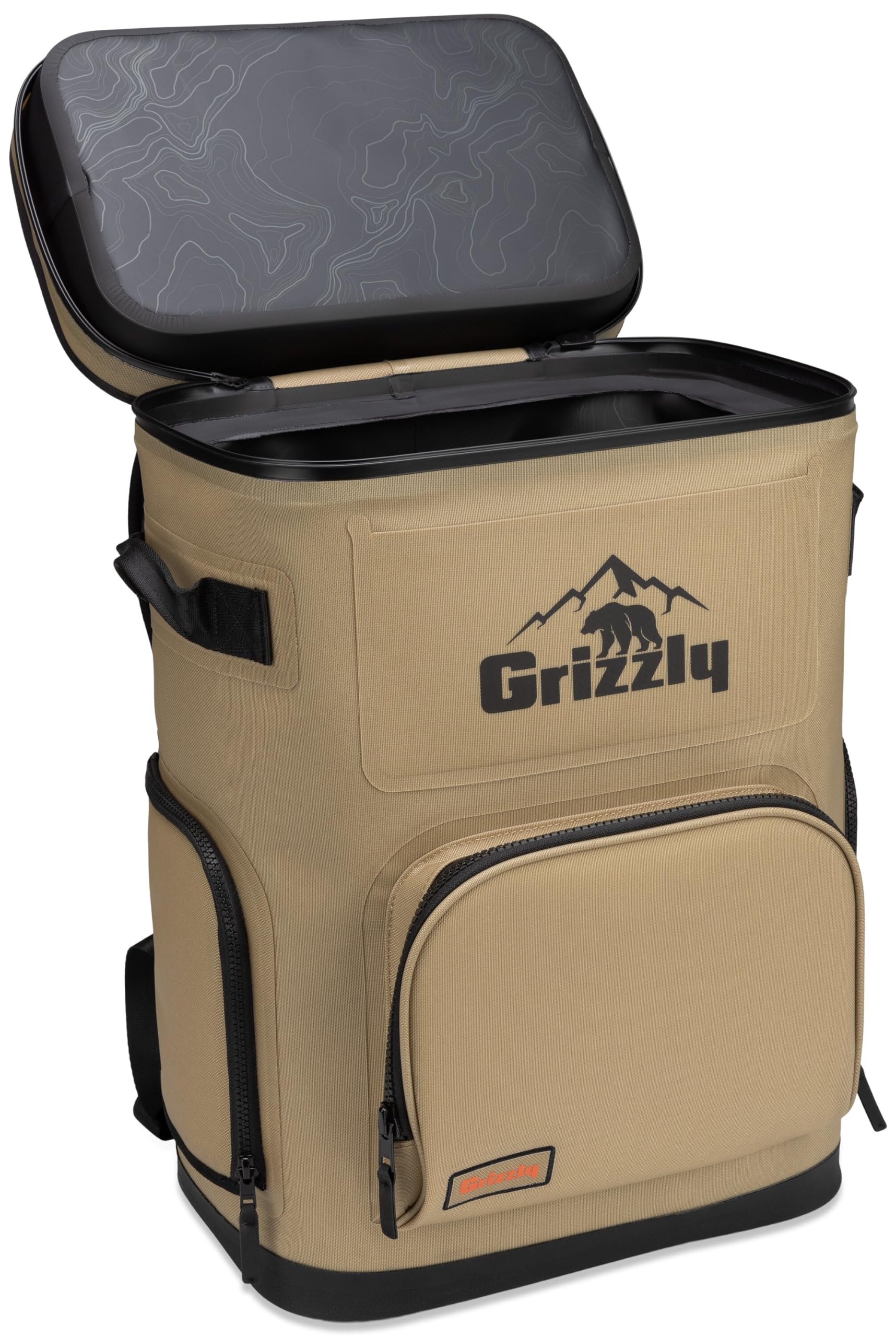 24 Grizzly Drifter Backpack Cooler, Insulated for Beach Boat Camping Fishing Hunting, 24-Quart Capacity, Desert Tan