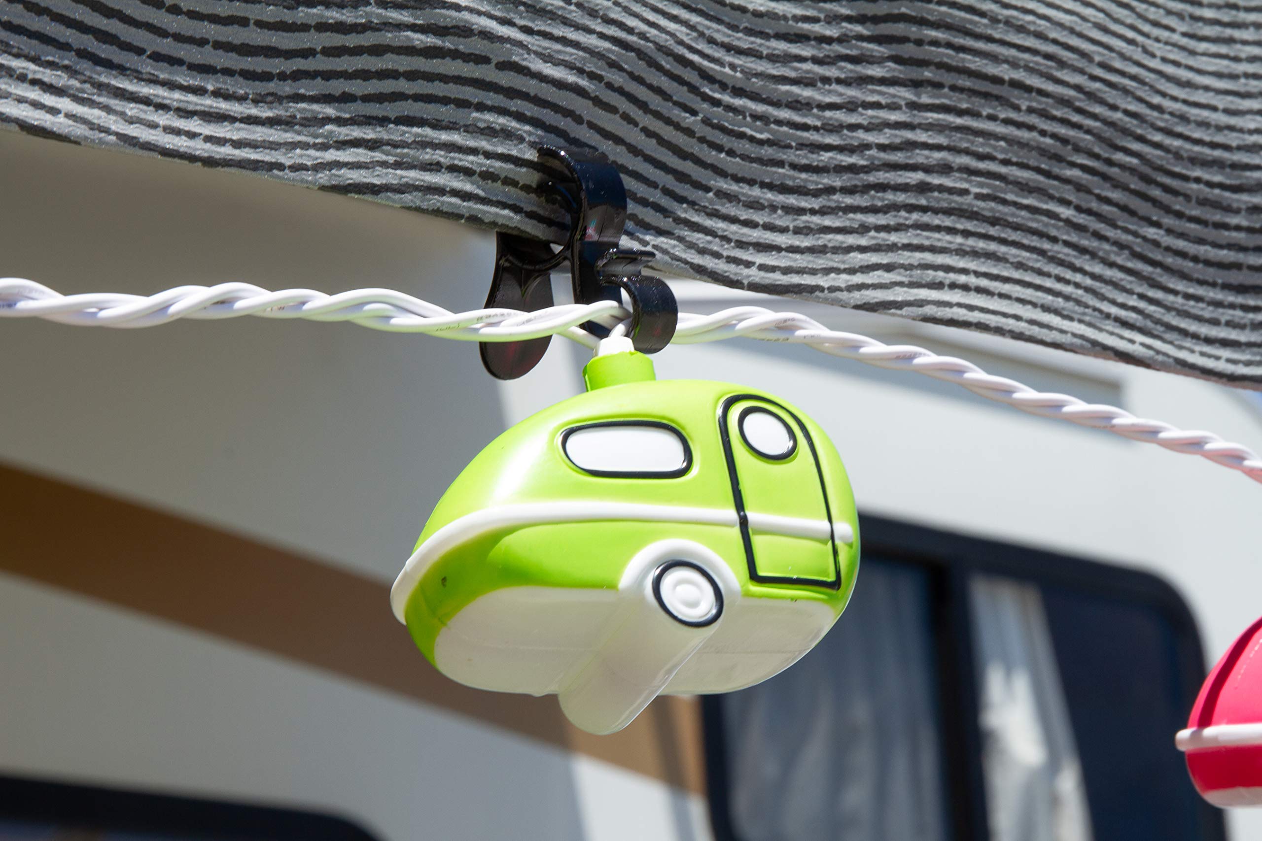 Camco Awning RV Valance Clips - Easily Hang Rope or Party Lights from Your RV's Awning Valance or Pop-Up Shelter - Includes a Pack of (10) Clips (42709)